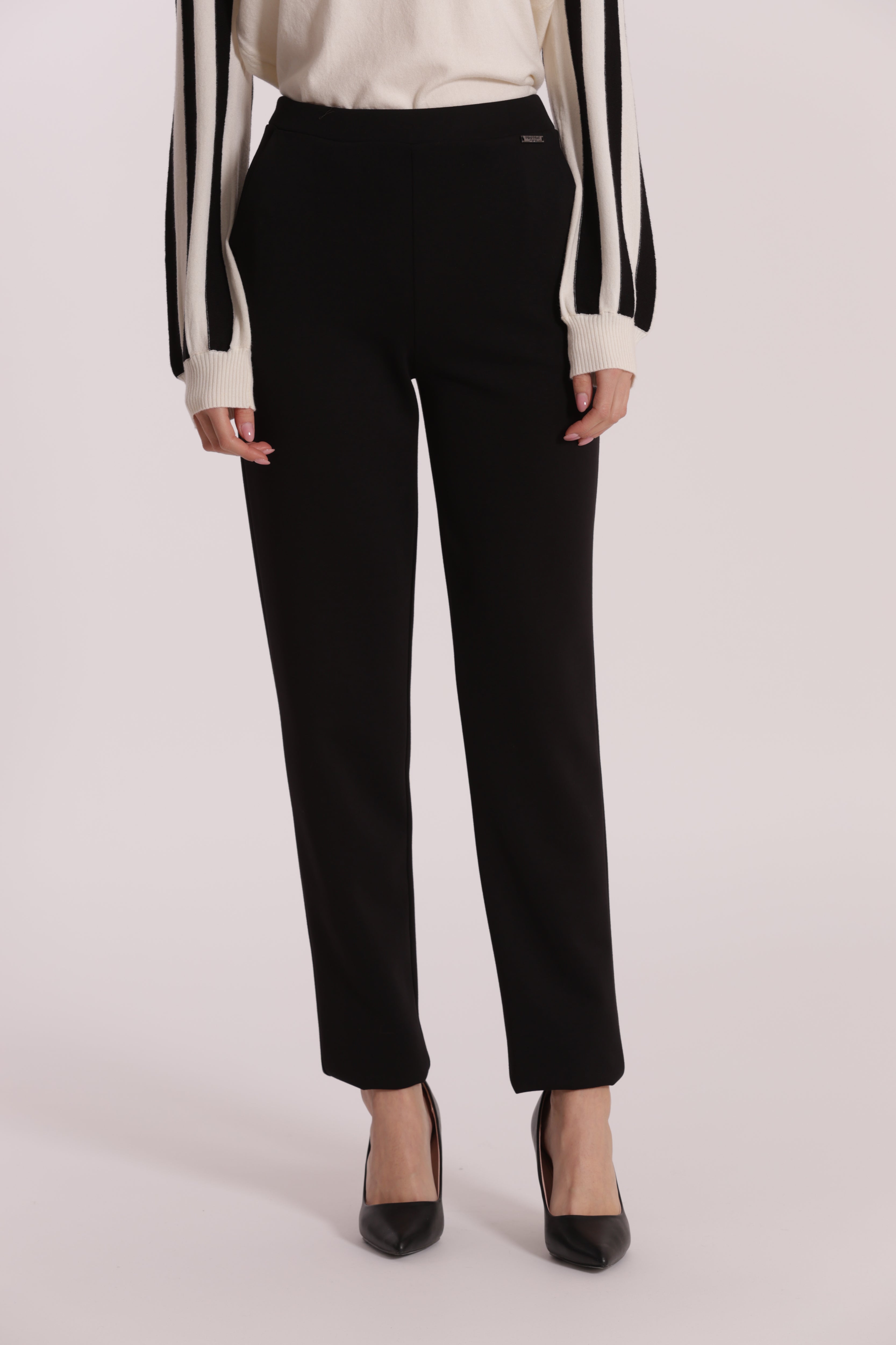 Mimi Mua Pantalone Jogger Neoprene pantalone nero
