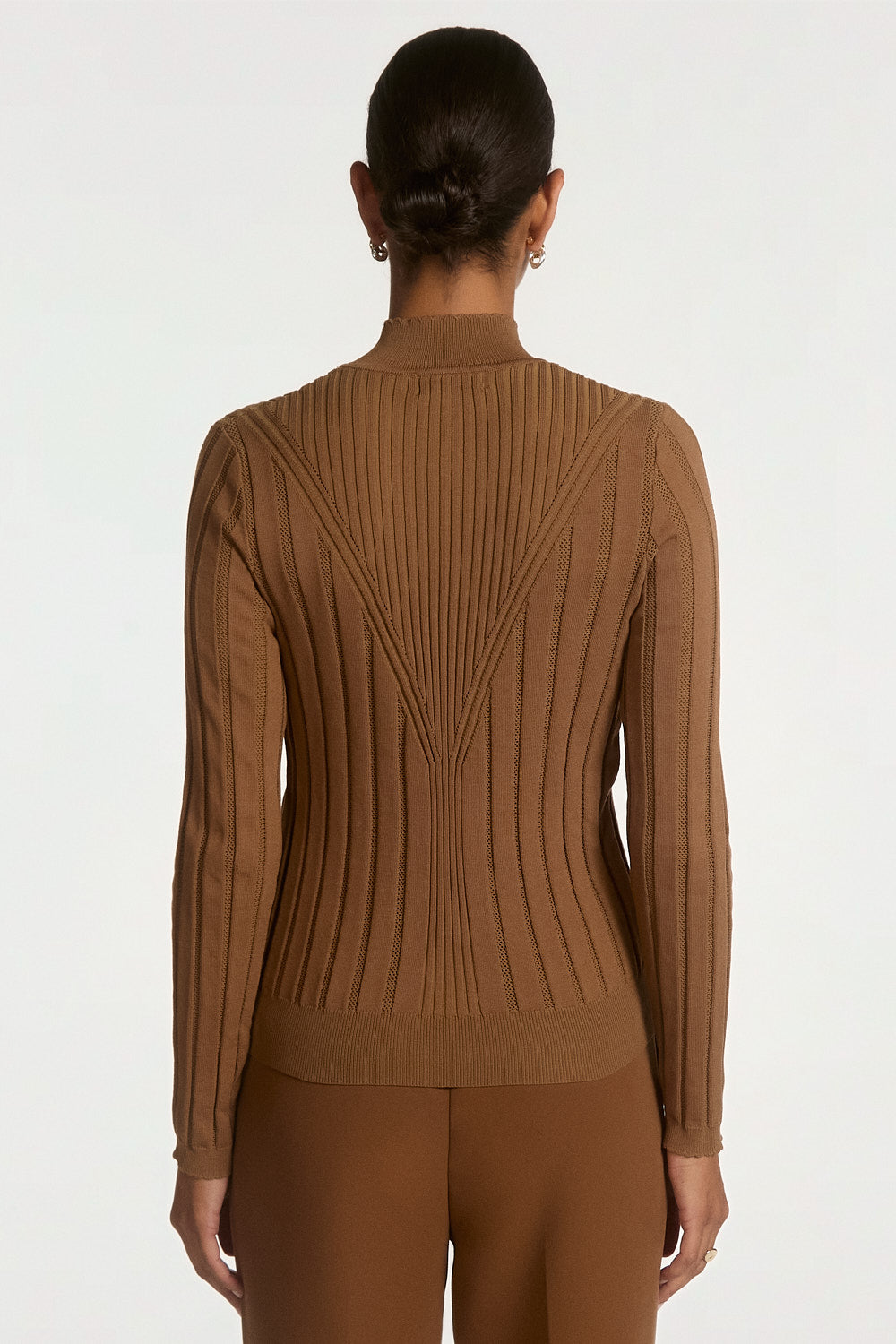 Aaiko Vida maglia marrone scollo a V
