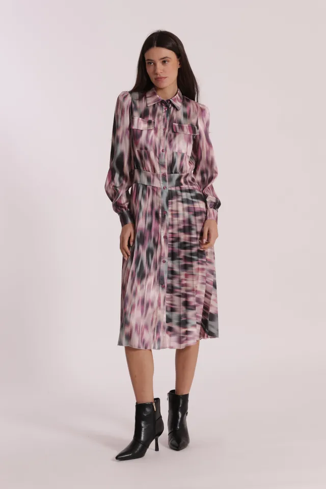 Mimi Mua Abito Chemisier Fusion Vestito Mosto Fantasia