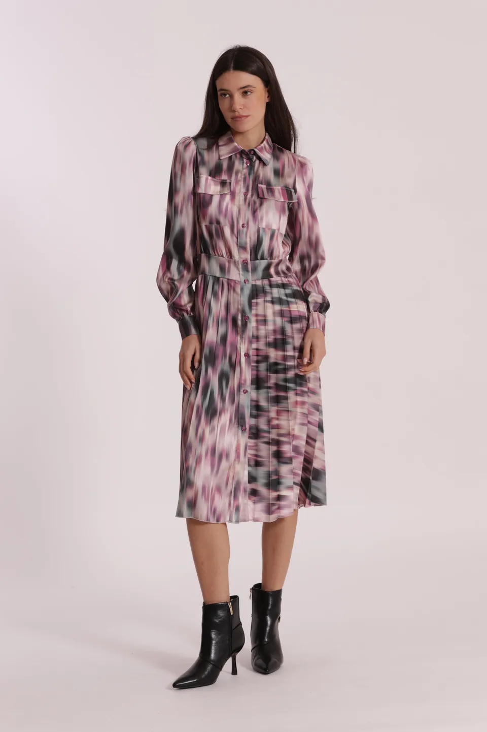 Mimi Mua Abito Chemisier Fusion Vestito Mosto Fantasia