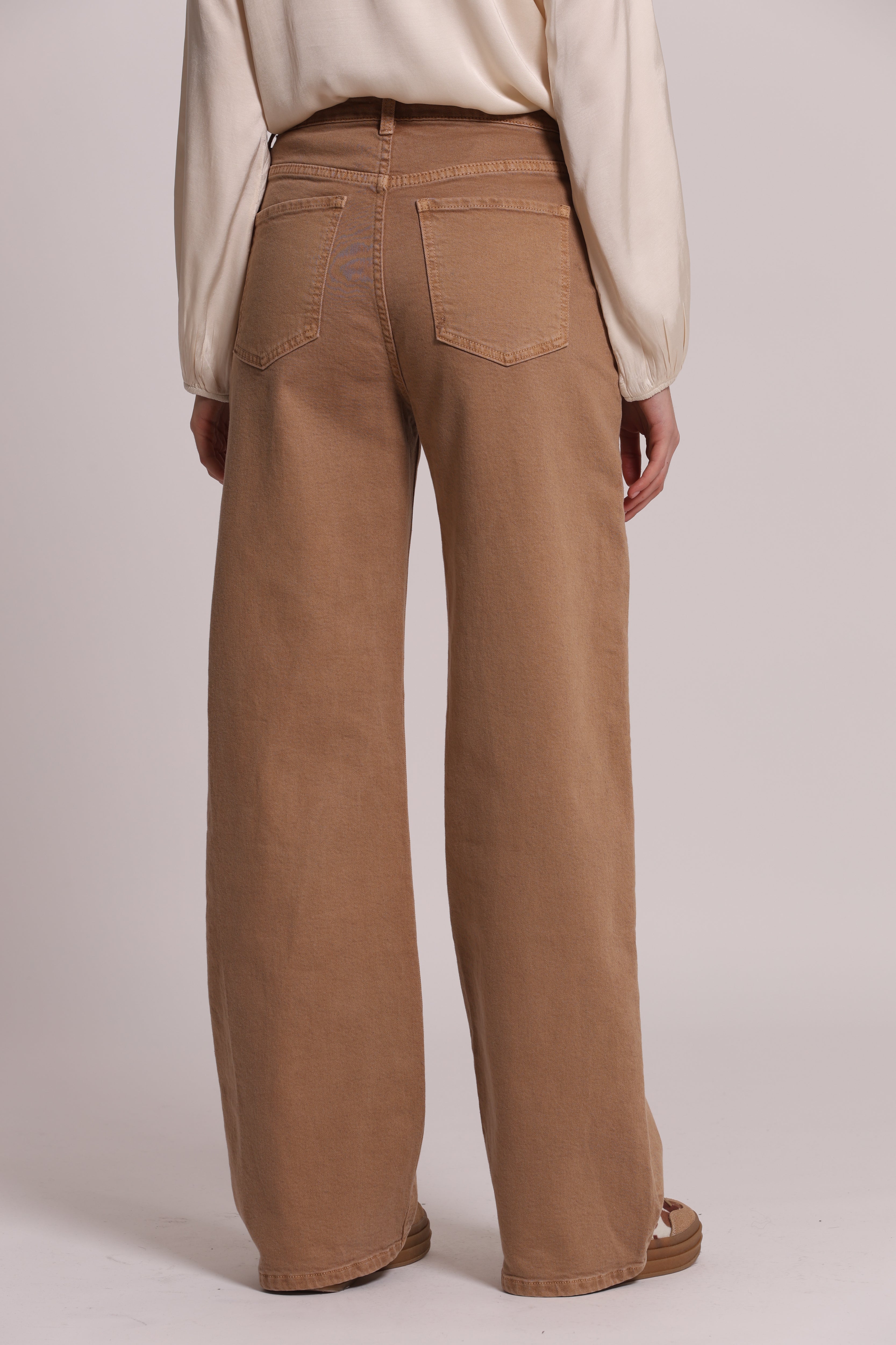Mimi Mua Jeans Palazzo Colorato Cammello