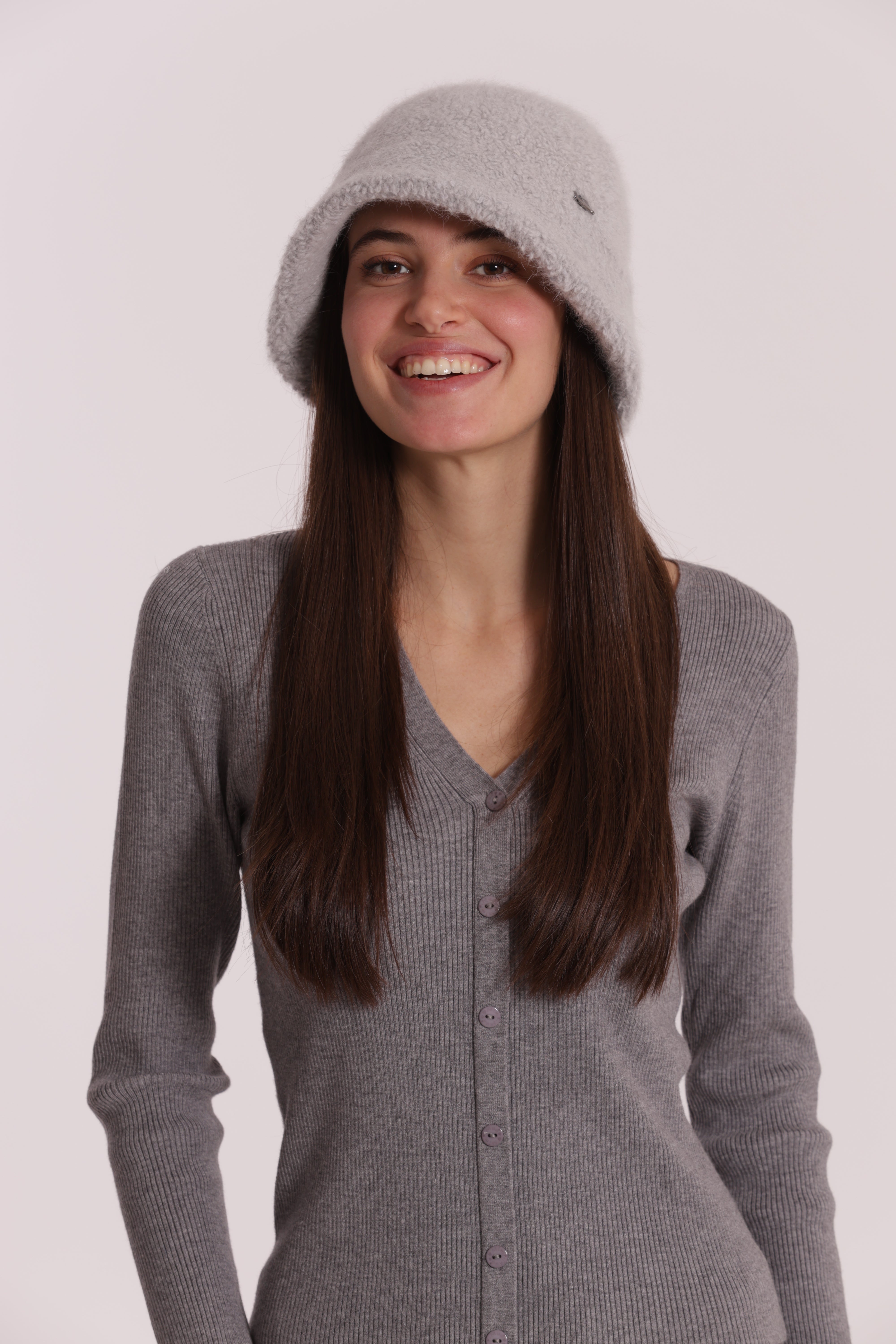 Mimi Mua Cloche Teddy cappello nero caldo