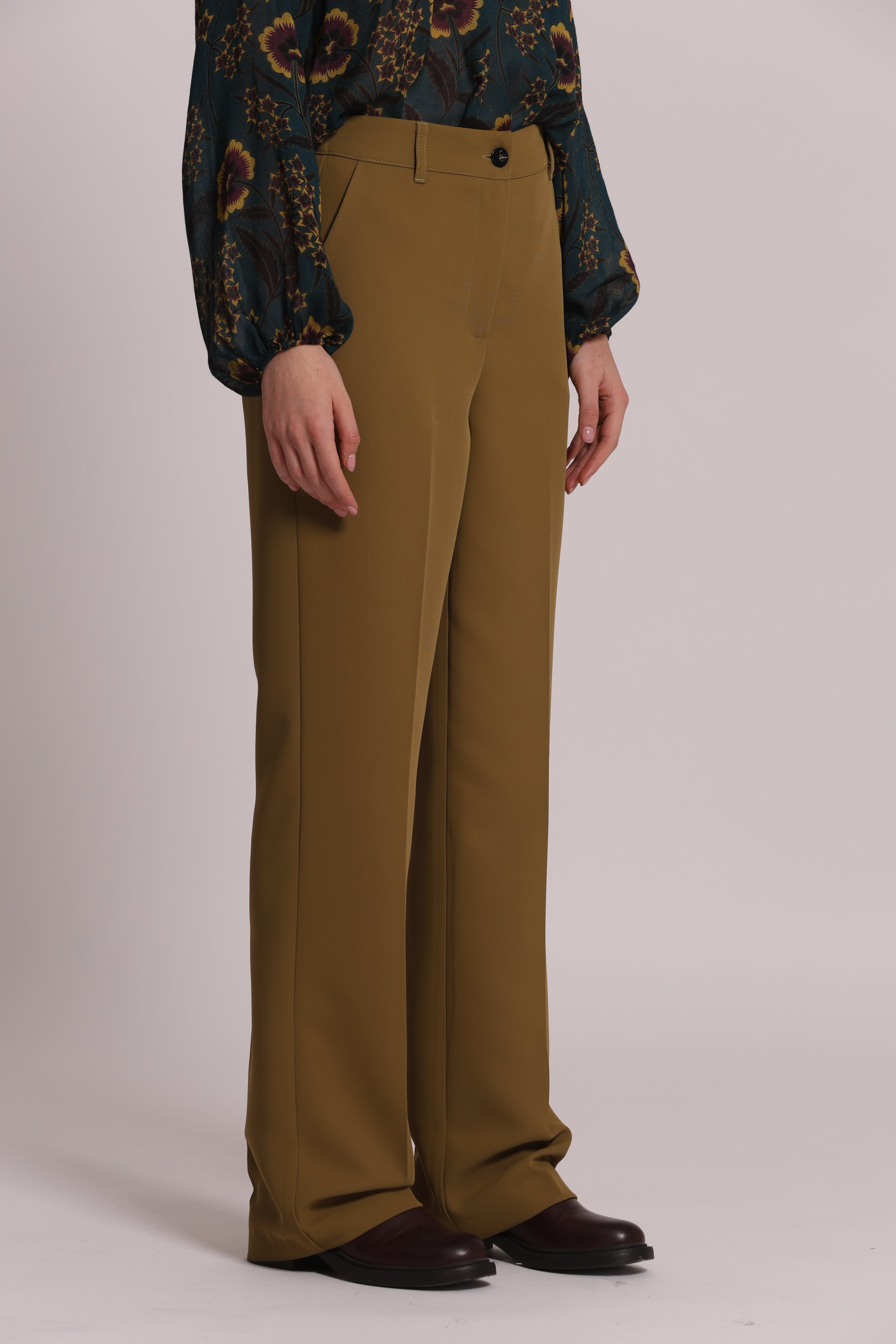 Mimi Mua Palazzo con Elastico Dietro Pantaloni Nero vita elasticizzata