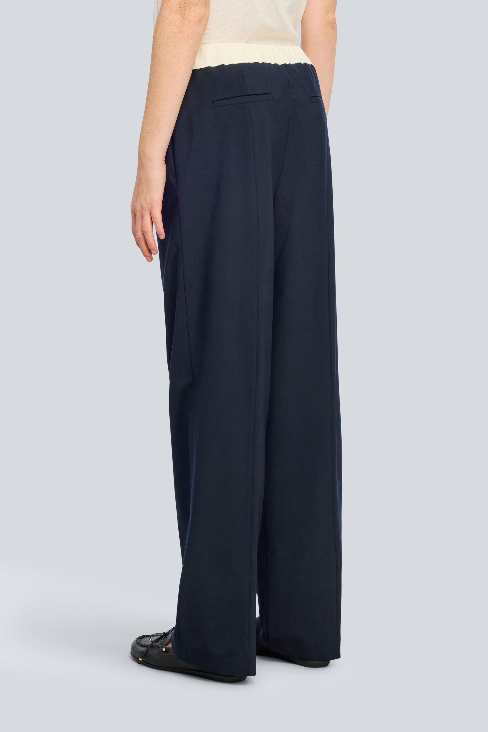 Semicouture Fancy pantalone blue-burro lana