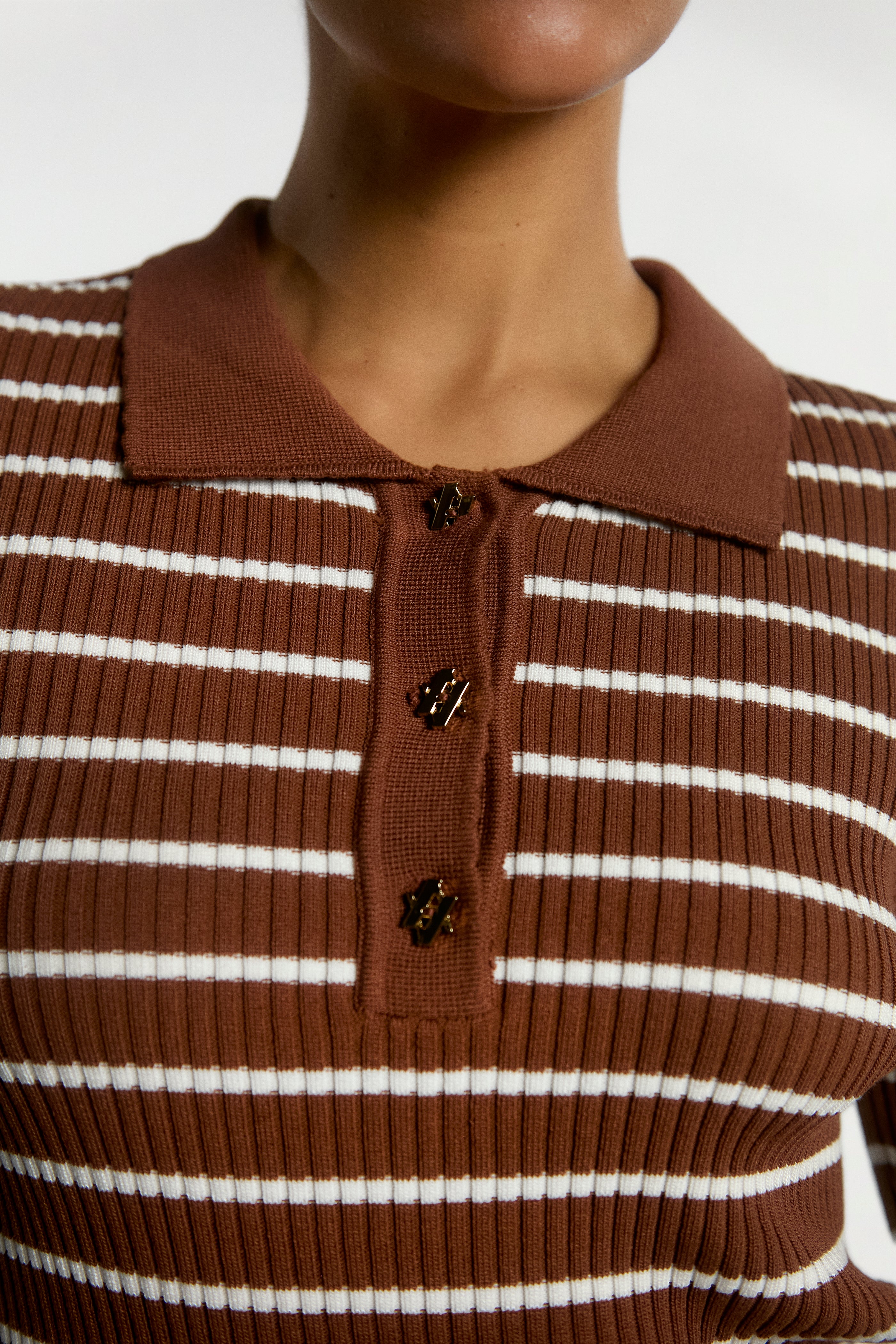 Aaiko Olin Stripe maglia marrone a righe