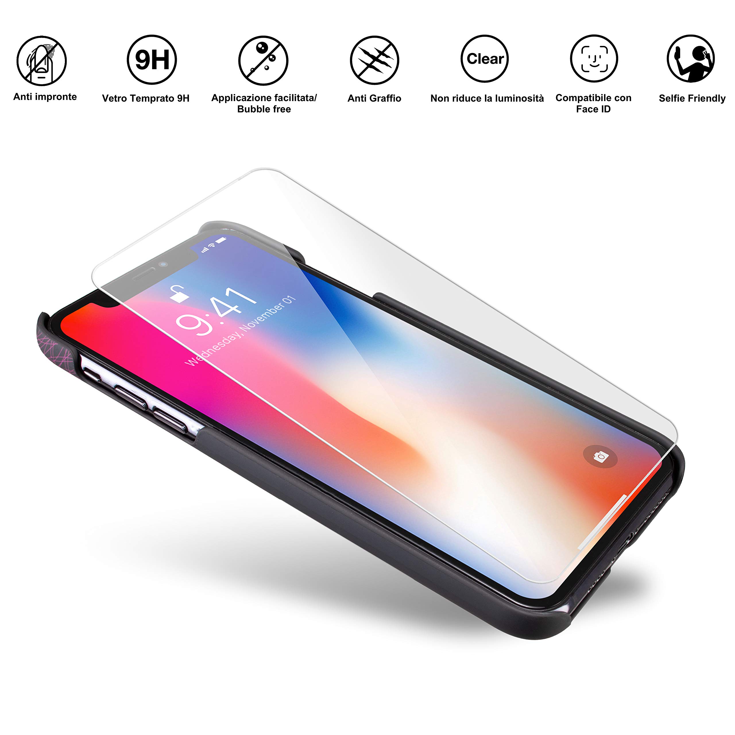 Marcelo Burlon cover iPhone 11 Pro Max antigraffio vetro