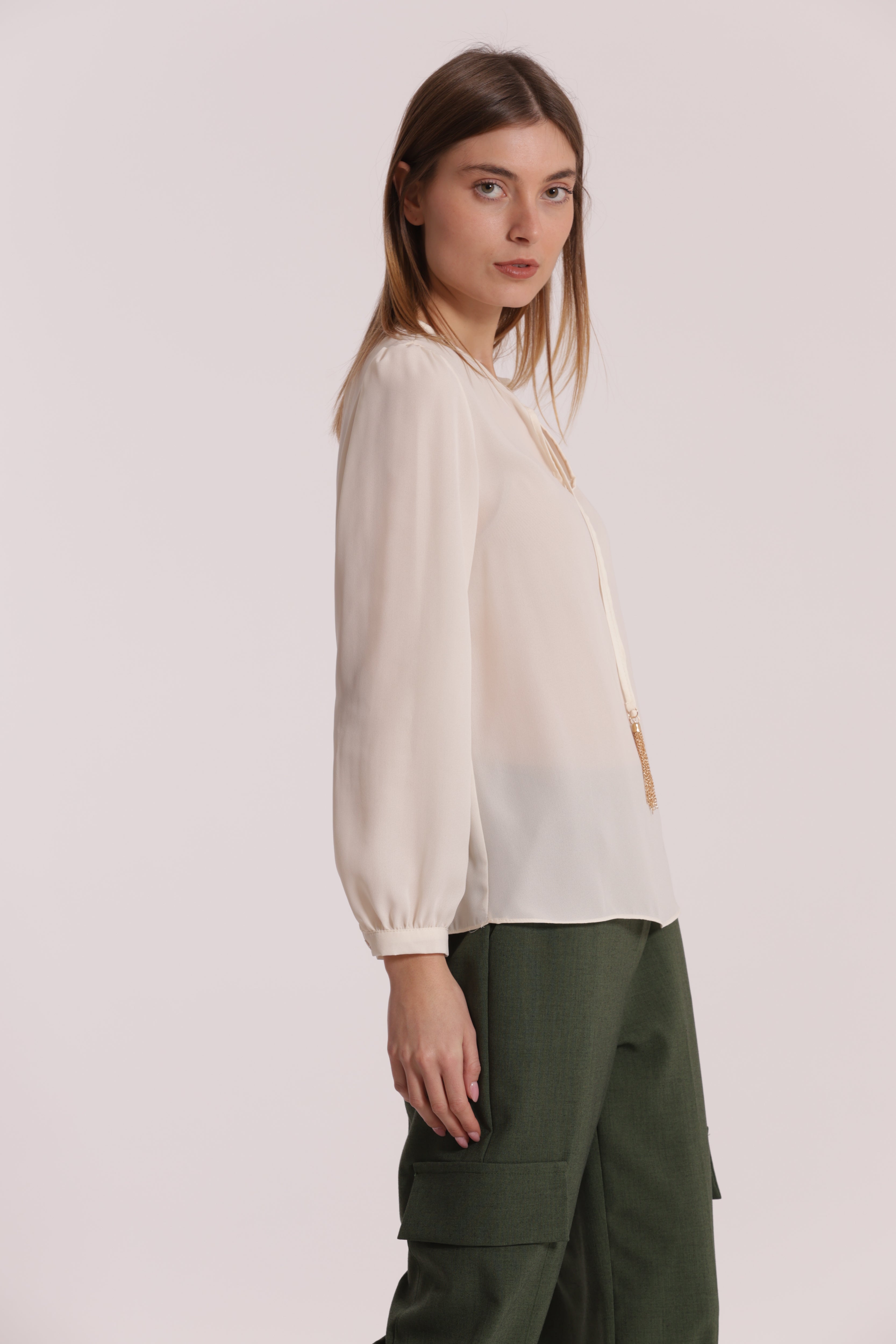 Mimi Mua Blusa con Fiocco camicetta nera con fiocco