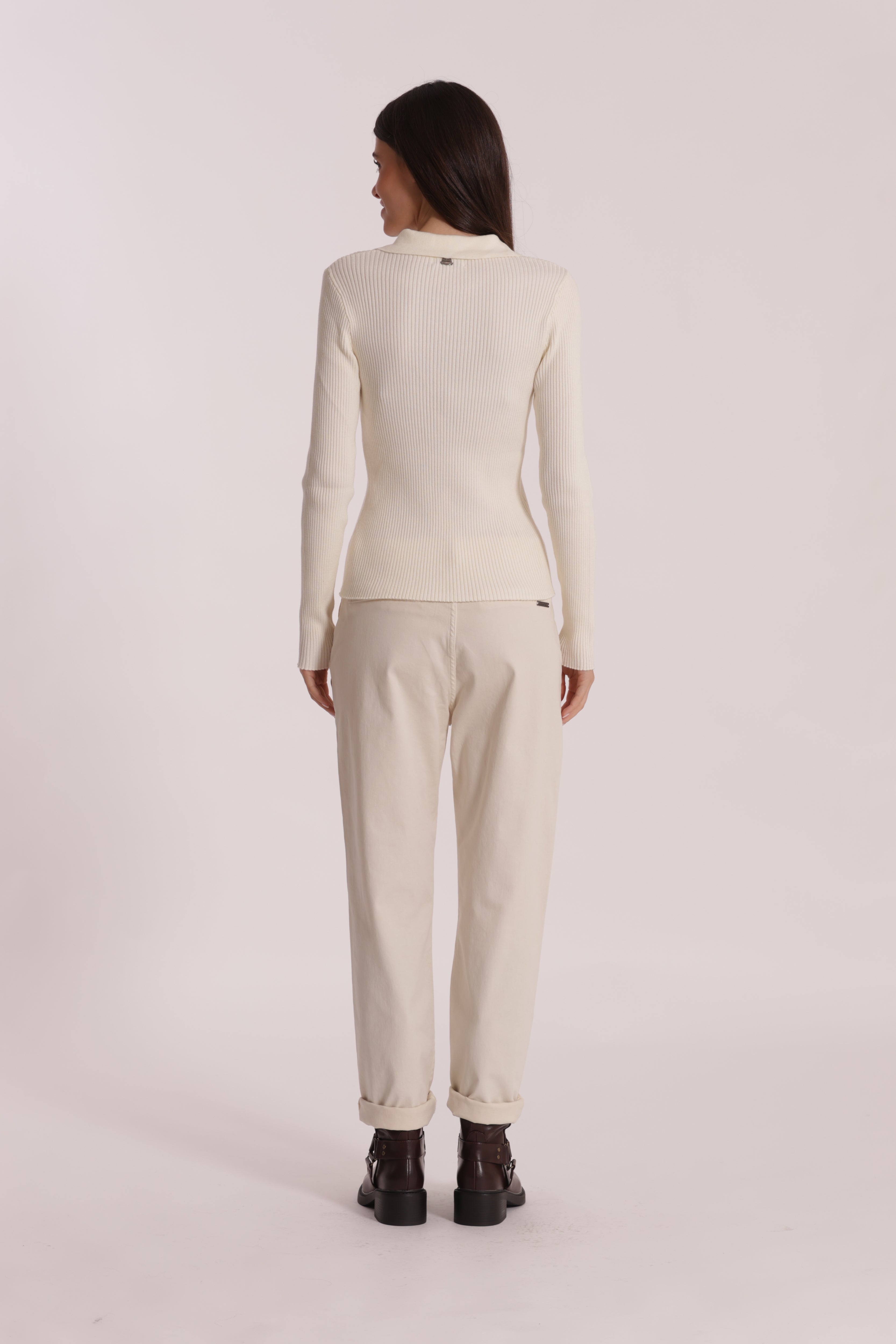 Mimi Mua Pantalone Chinos Gabardina Burro cotone