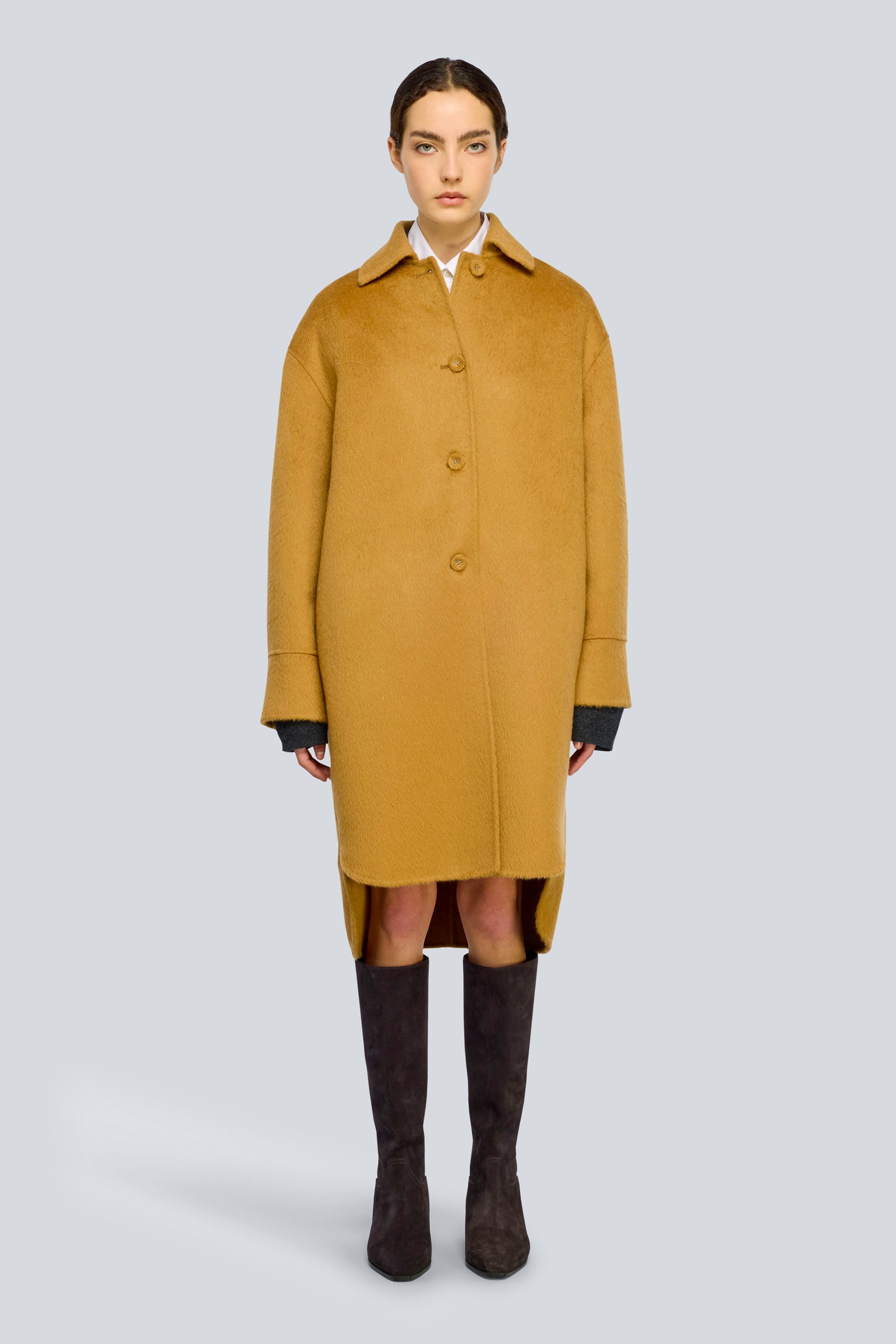Semicouture Odelia Y6WV25 Cappotto Cammello Panno