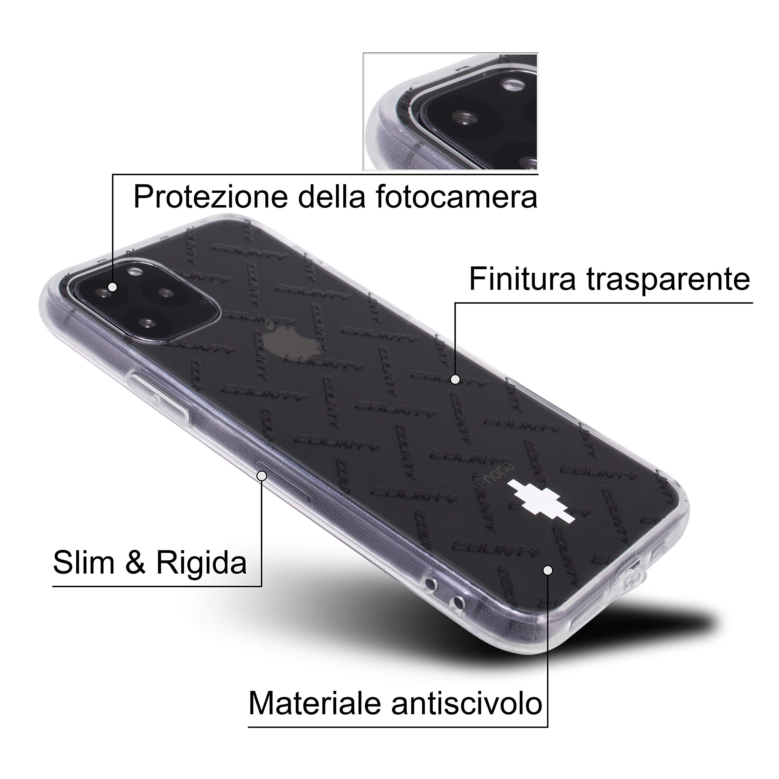Marcelo Burlon County of Milan iPhone 11 Pro cover trasparente antiurto