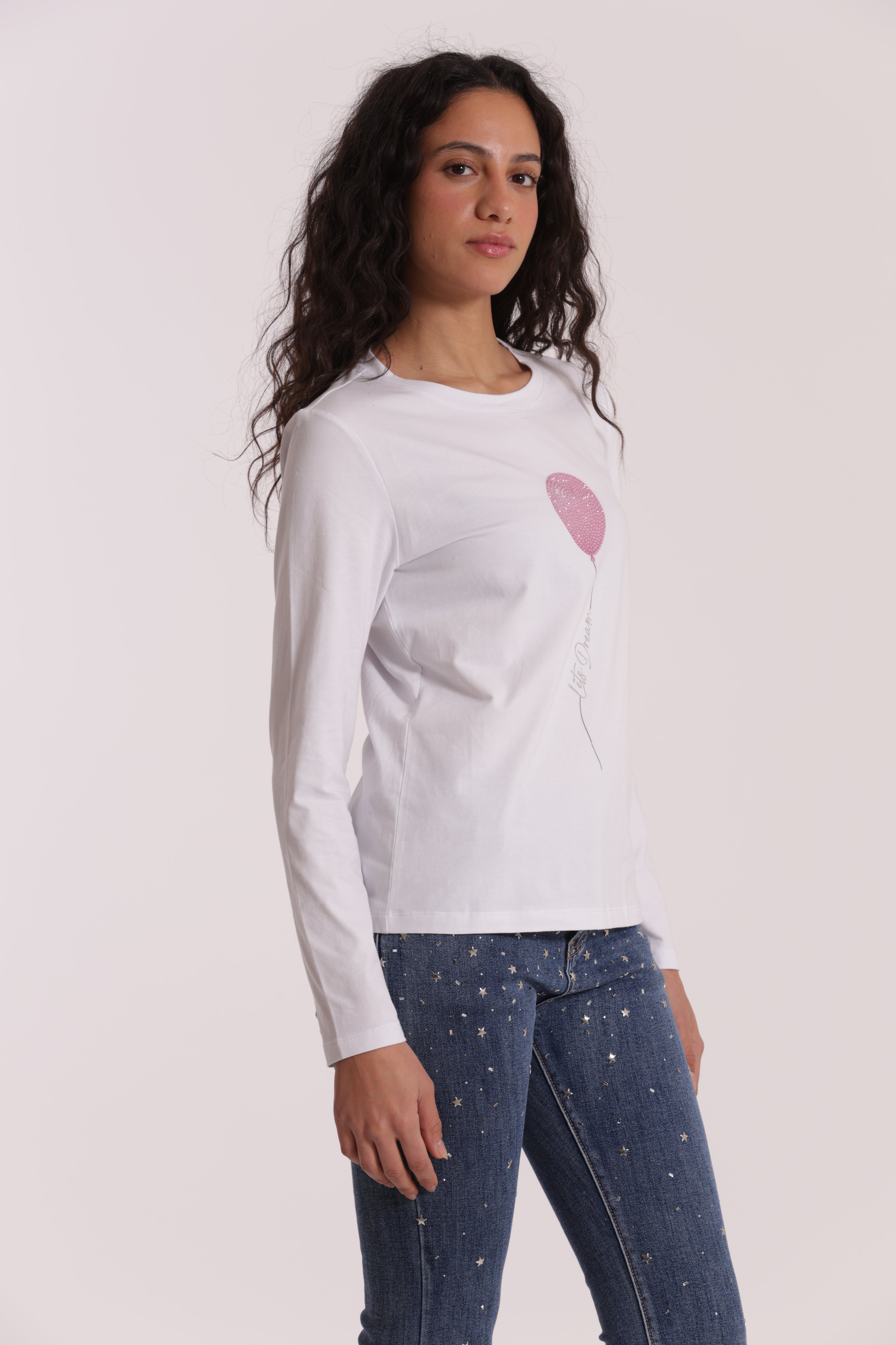 Mimi Mua T-Shirt Let's Dream Bianco Cotone