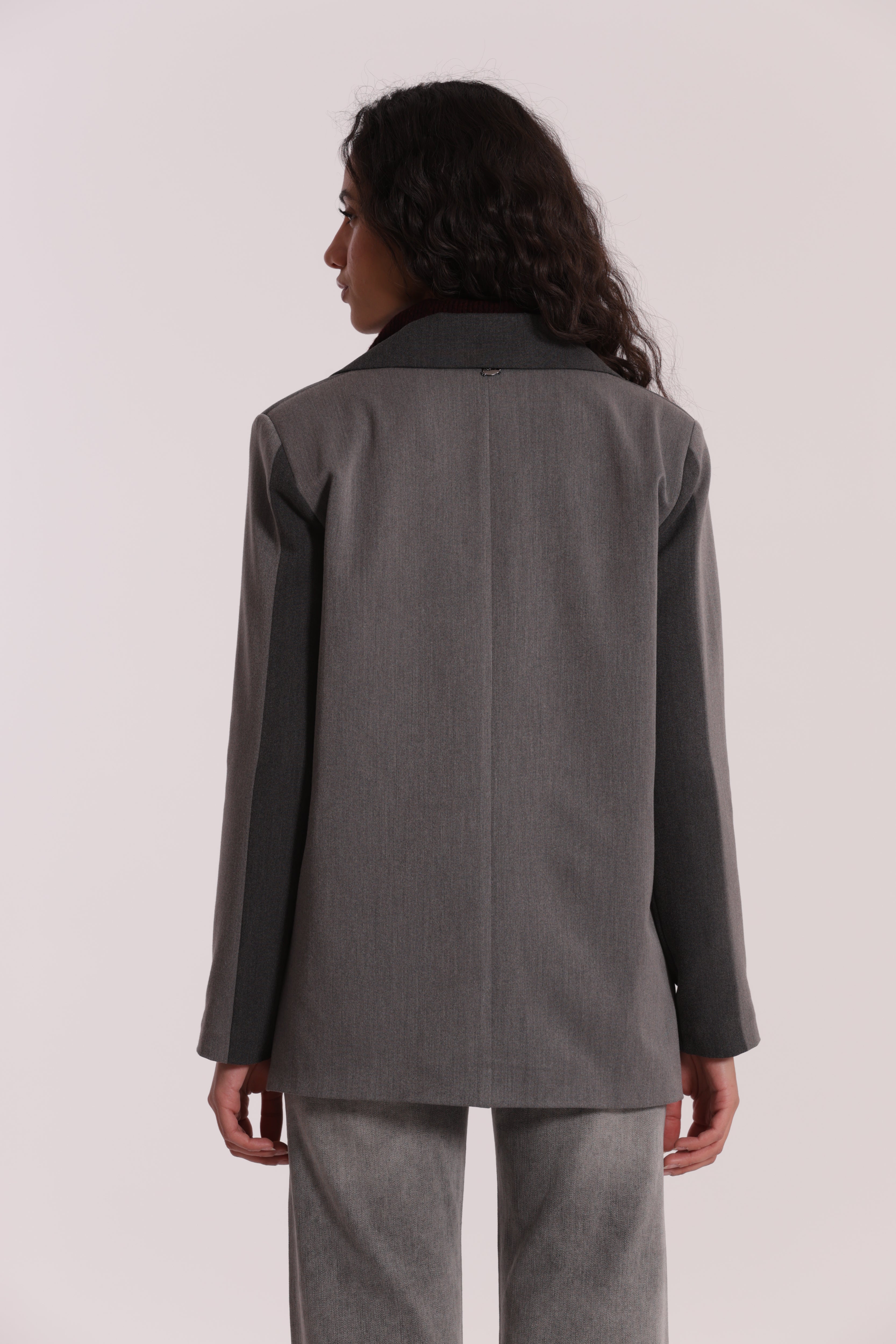 Mimi Mua Over Color Block Giacca Grigio Chiaro/Antra