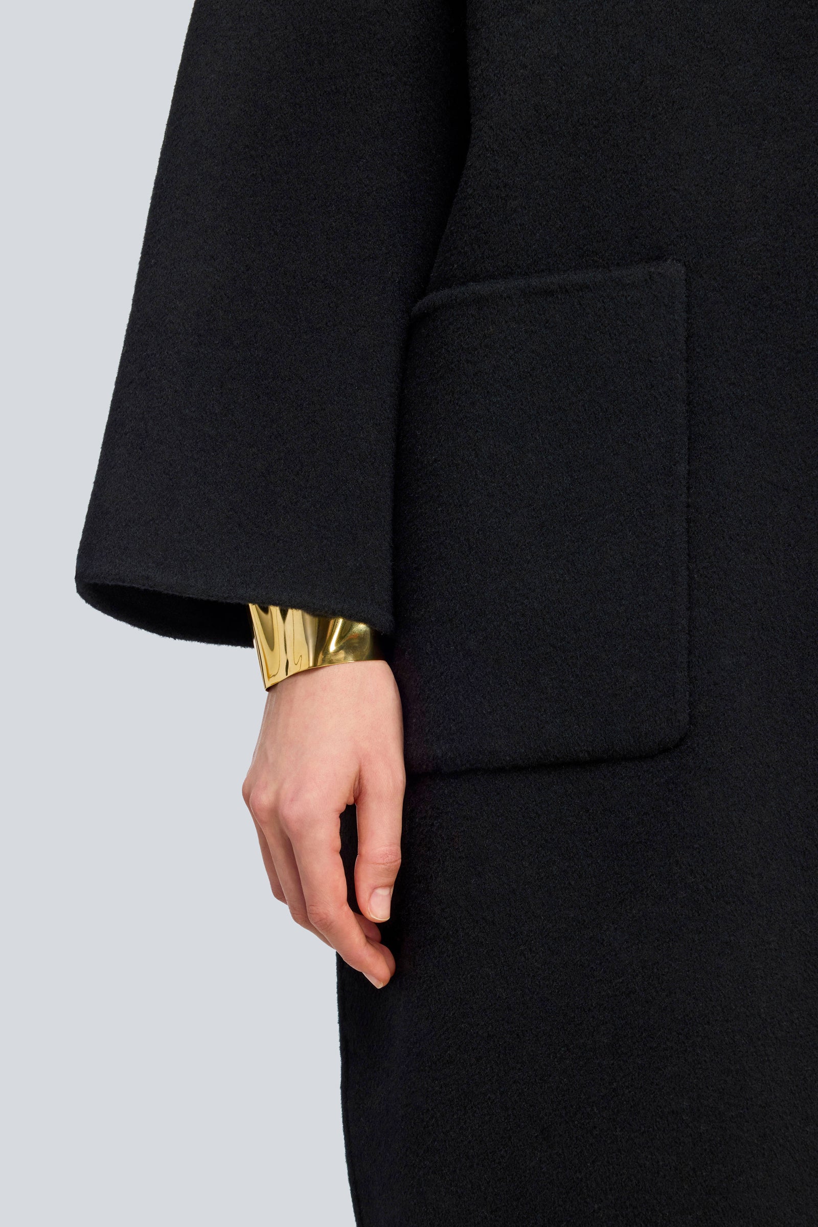 Semicouture Sigmung cappotto nero panno doppio