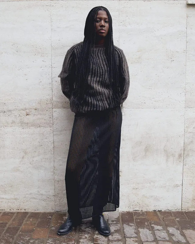 GiglioTigrato Memphis Skirt gonna rete nera