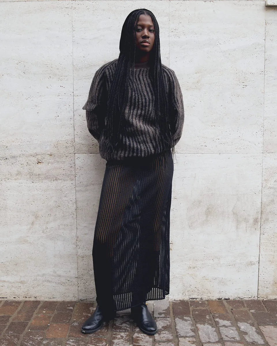 GiglioTigrato Memphis Skirt gonna rete nera