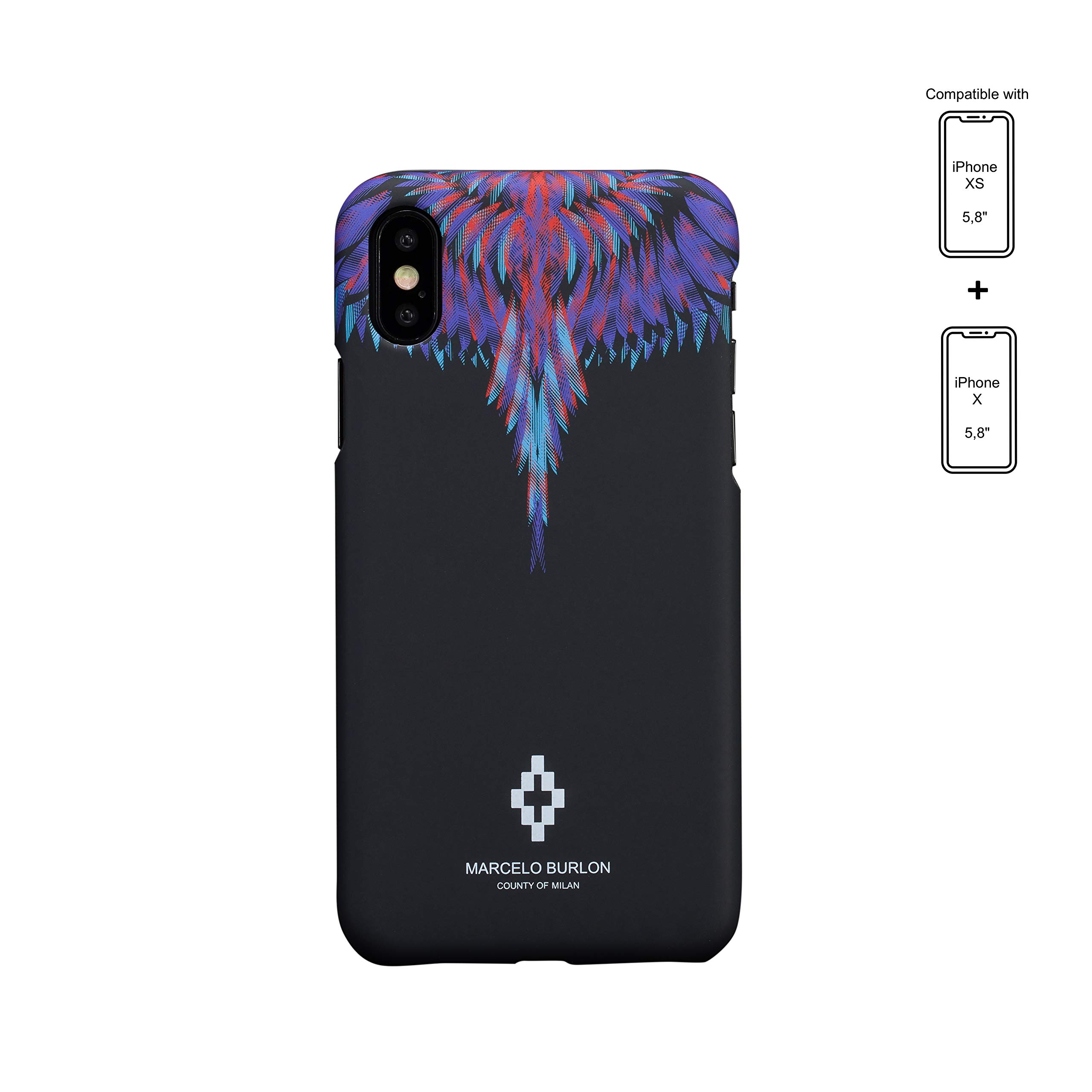 Marcelo Burlon County of Milan custodia iPhone XS X vetro Asahi 9H