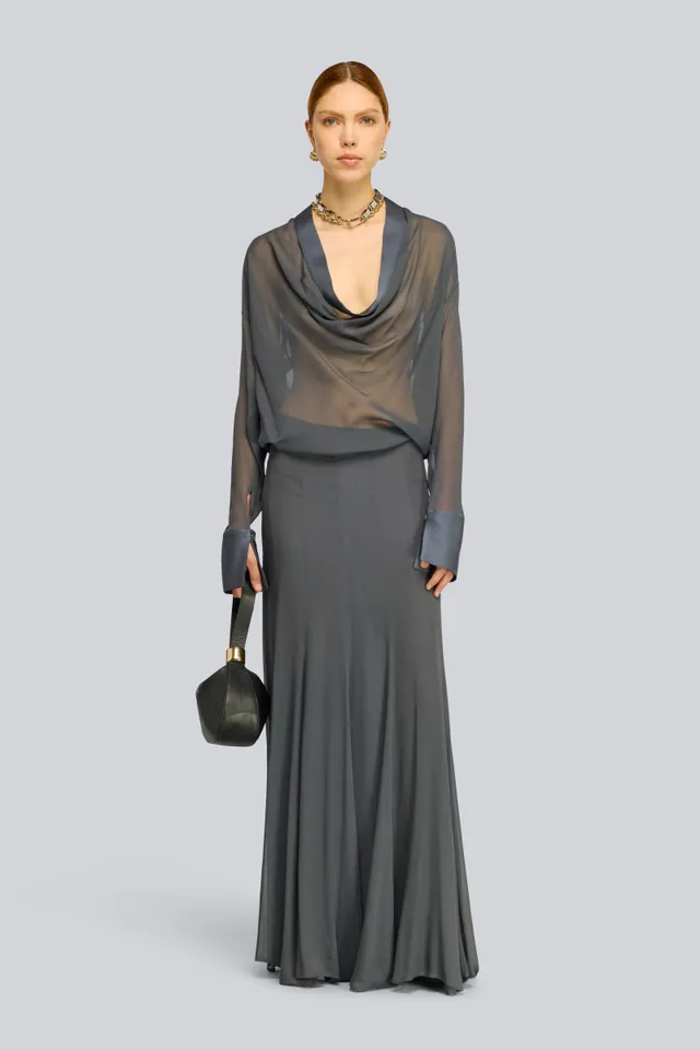 Semicouture Ferne blusa georgette peltro
