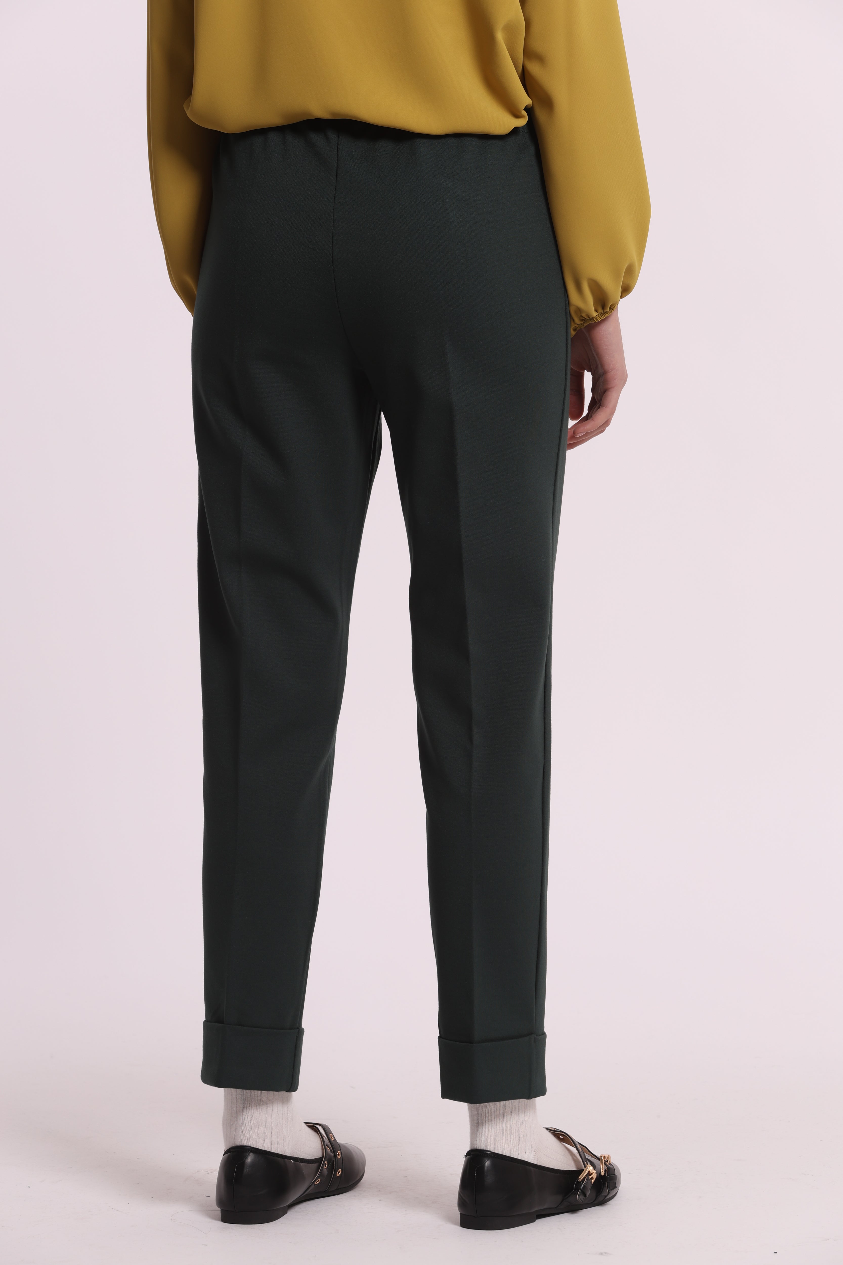 Mimi Mua Pantalone Risvolto Punto Milano Nero