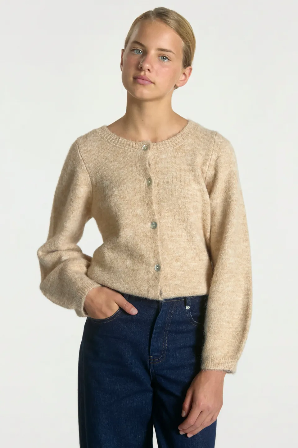 Aaiko Jady cardigan beige in misto lana