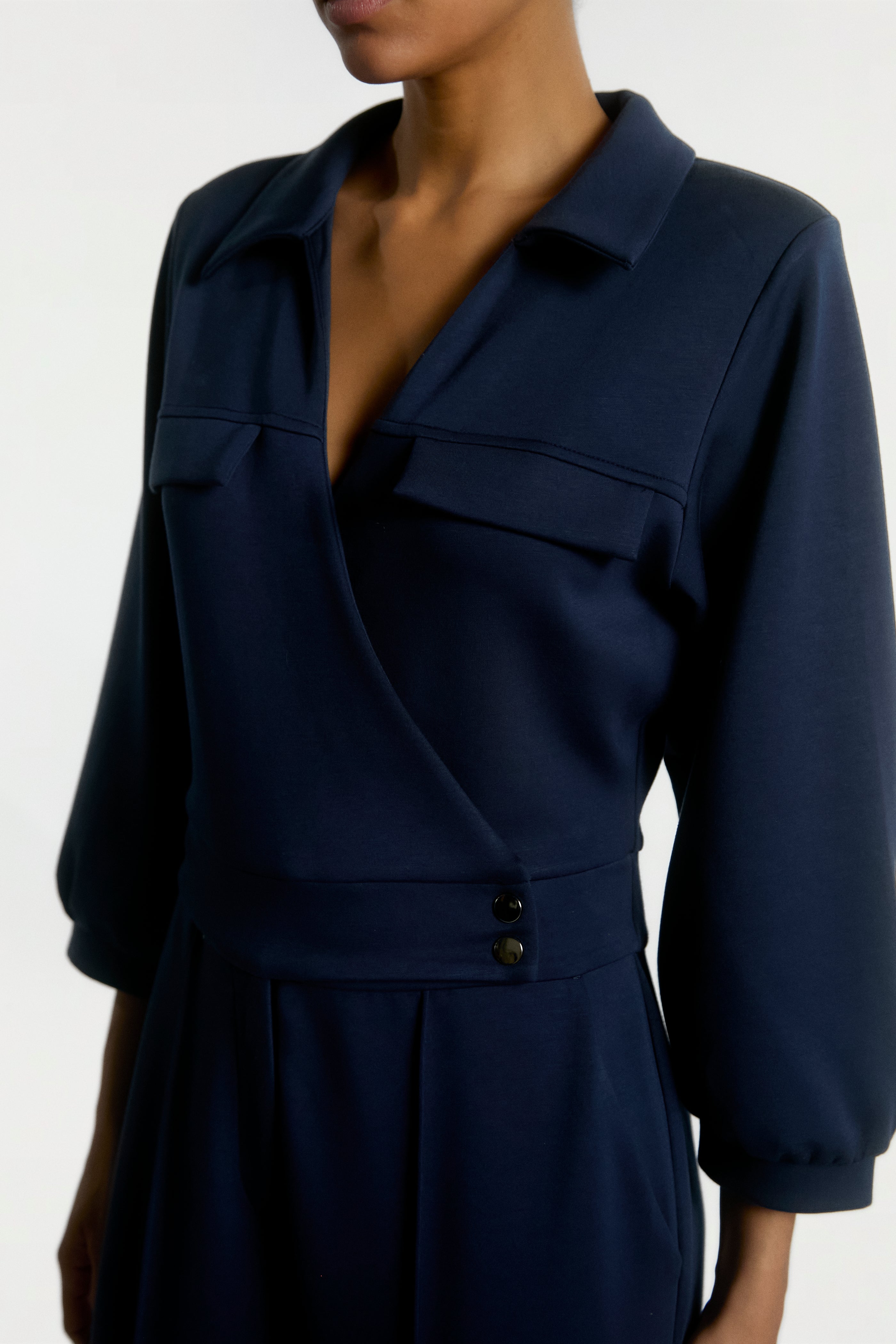 Aaiko Vion tuta blu notte manica 3/4 collo classico