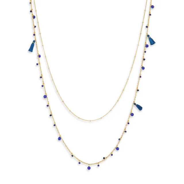 On Earth Cooperative Collection Colour collana ottone blu 70 cm