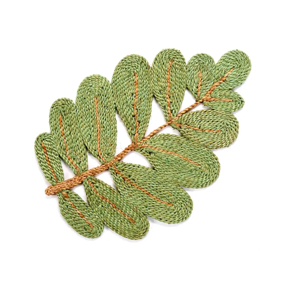 On Earth Foglia sottopentola juta verde 33x23 cm