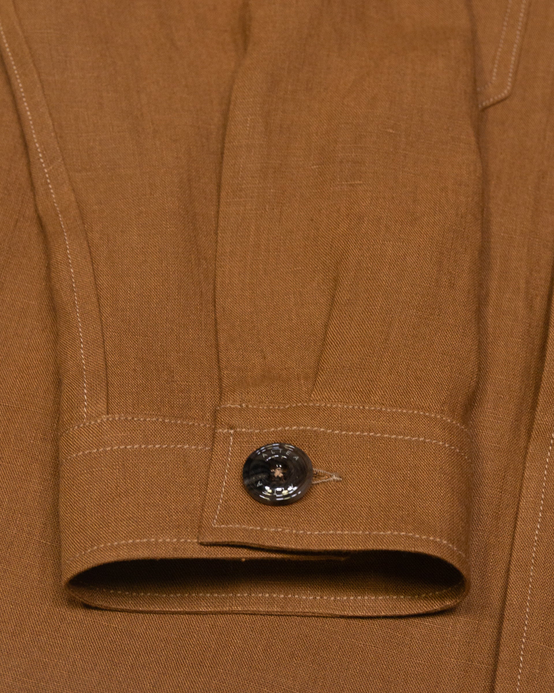 Altea Mitchell overshirt lino cuoio sfoderata