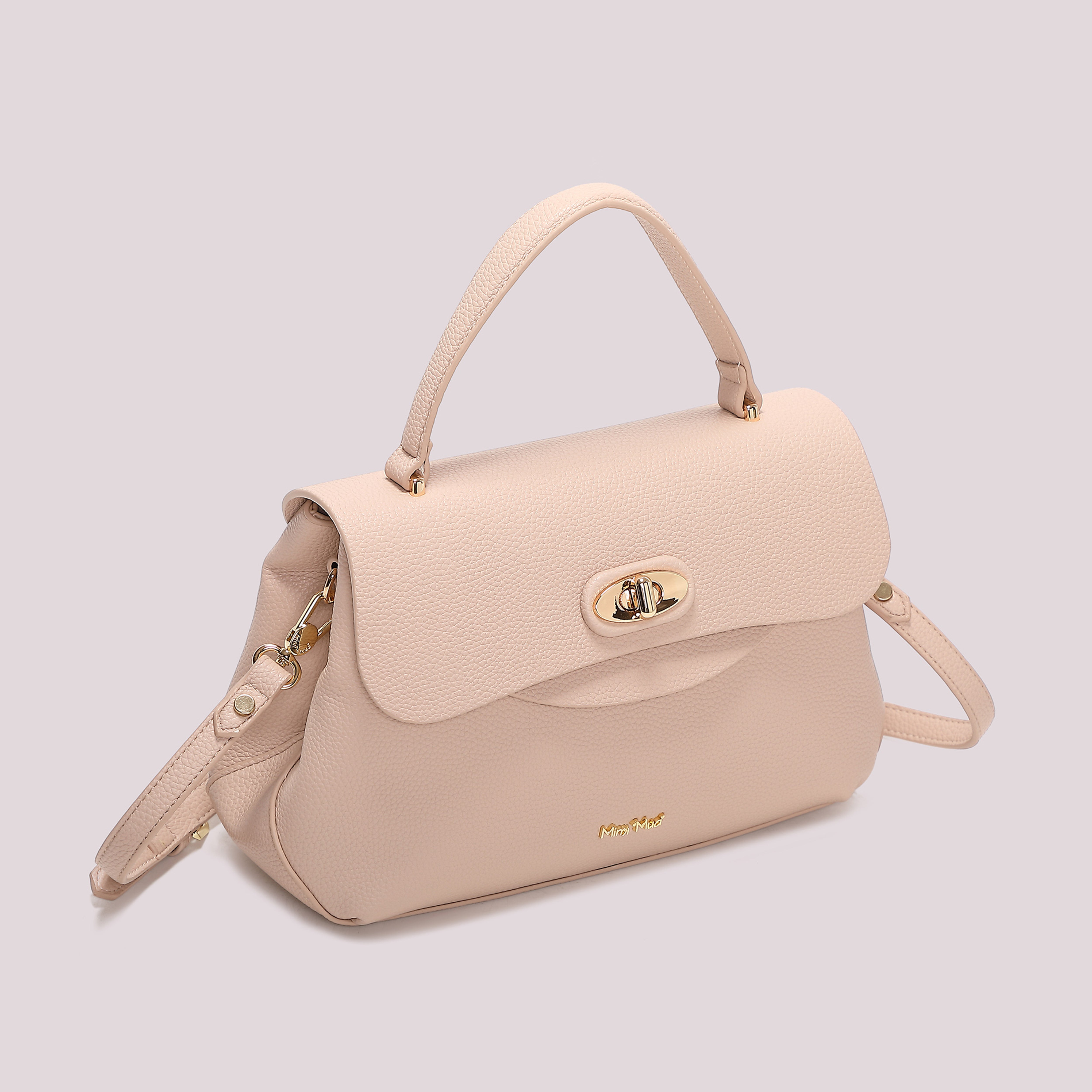 Mimi Mua Borsa a Mano con Patta Nera 30cm