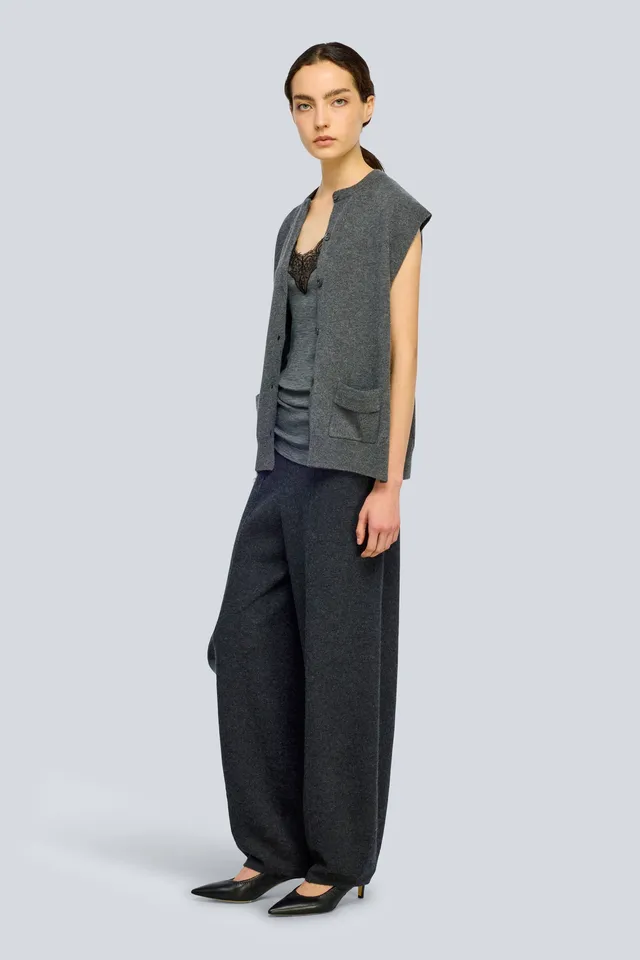 Semicouture Aura top lana grigio melange