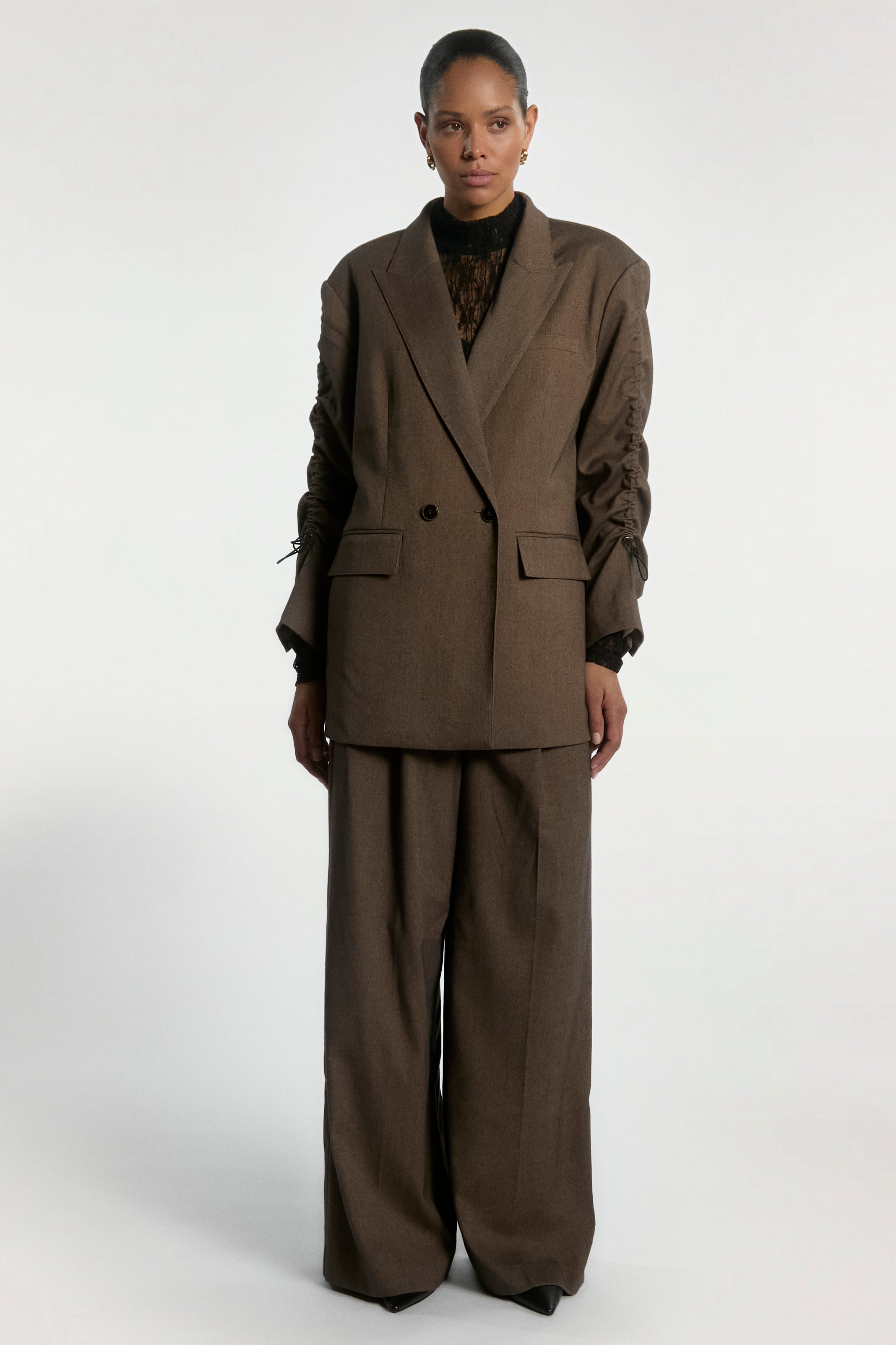 Aaiko Kendal blazer tweed marrone doppiopetto