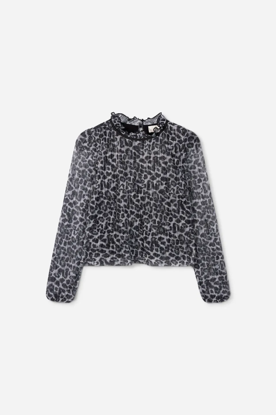 Aaiko Rani top animalier grigio maniche lunghe
