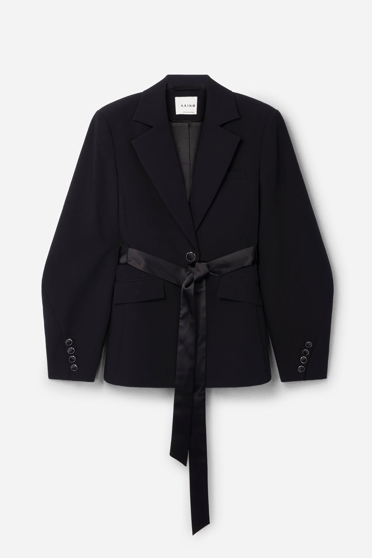 Aaiko Camille blazer nero cintura satin