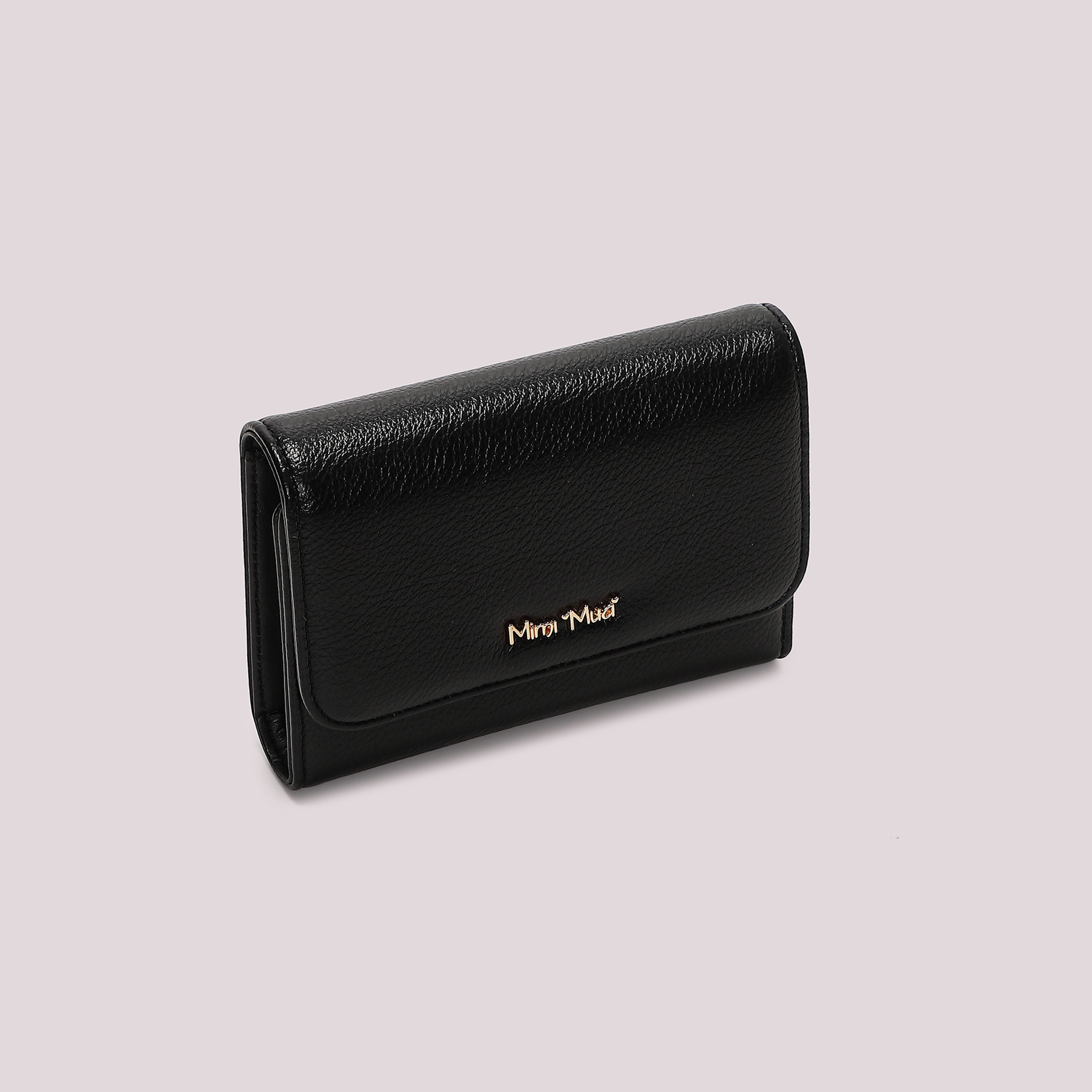 Mimi Mua Basic con Patta Portafoglio Medio Nero