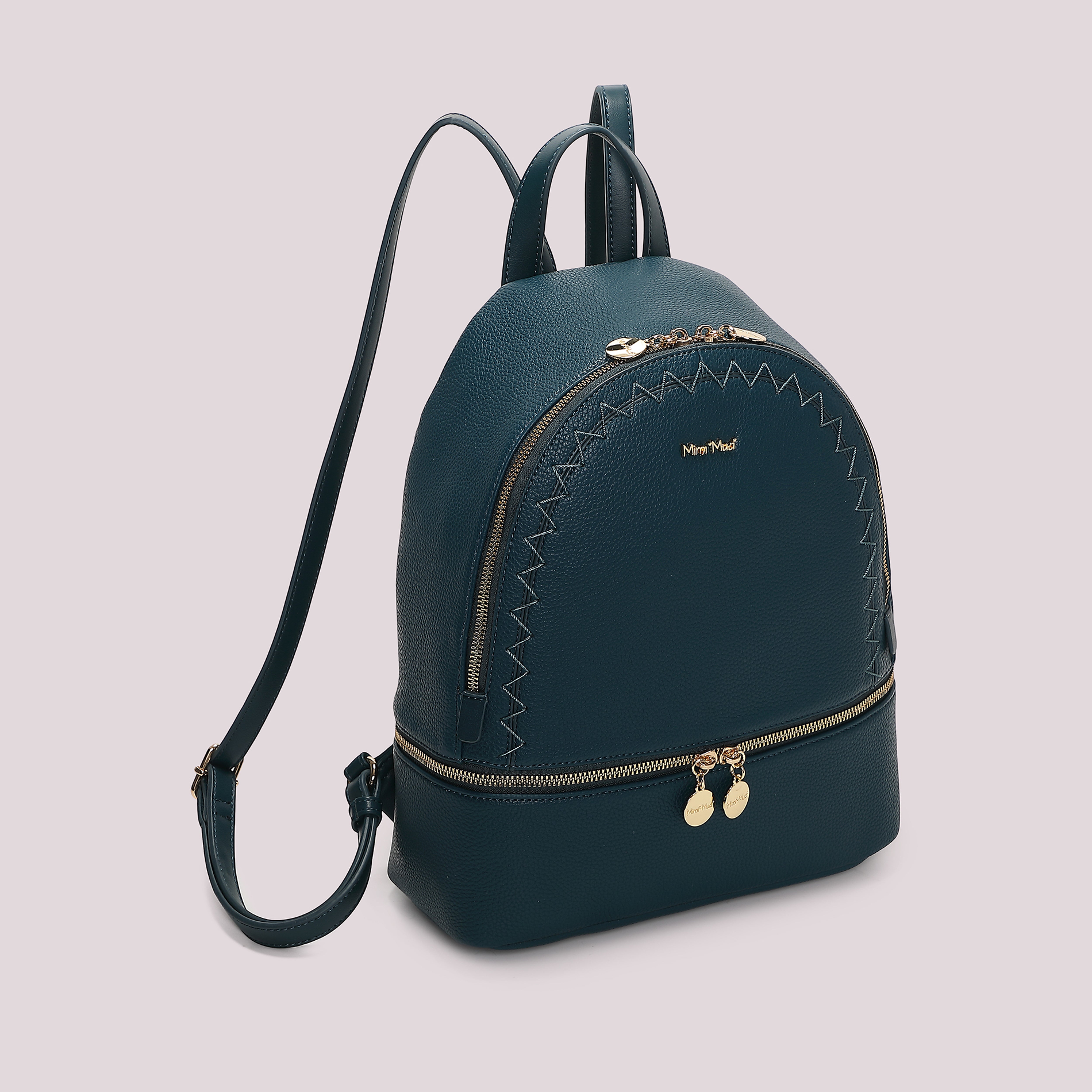 Mimi Mua Zaino Cuciture Vista Nero 26 cm