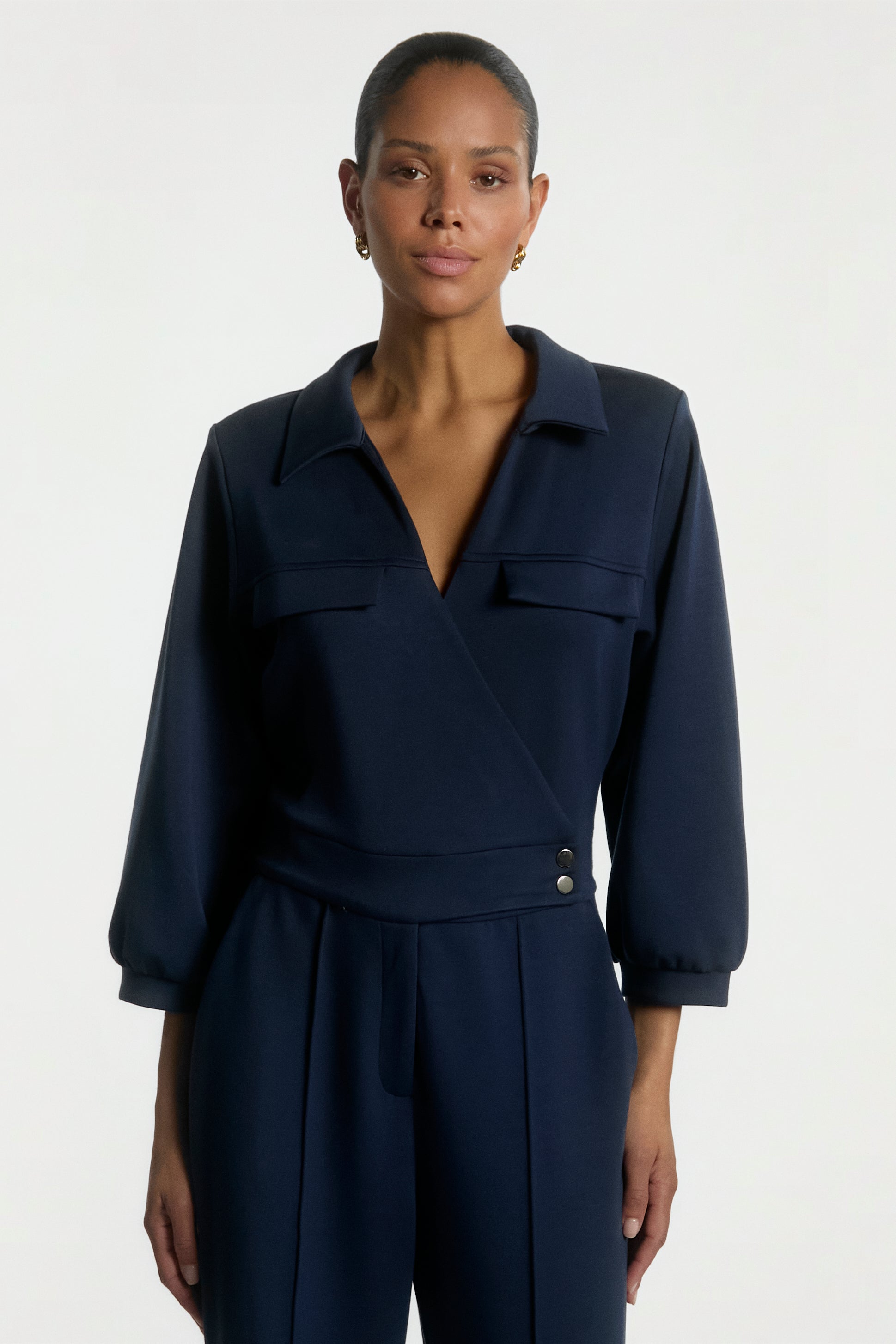 Aaiko Vion tuta blu notte manica 3/4 collo classico
