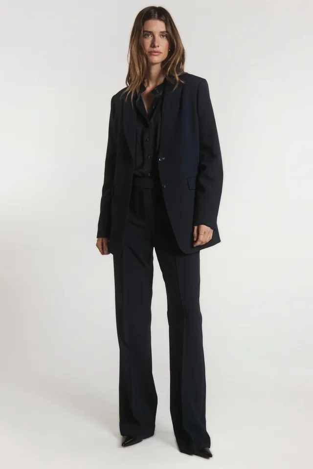 Aaiko Chantalle pantaloni blu gamba larga