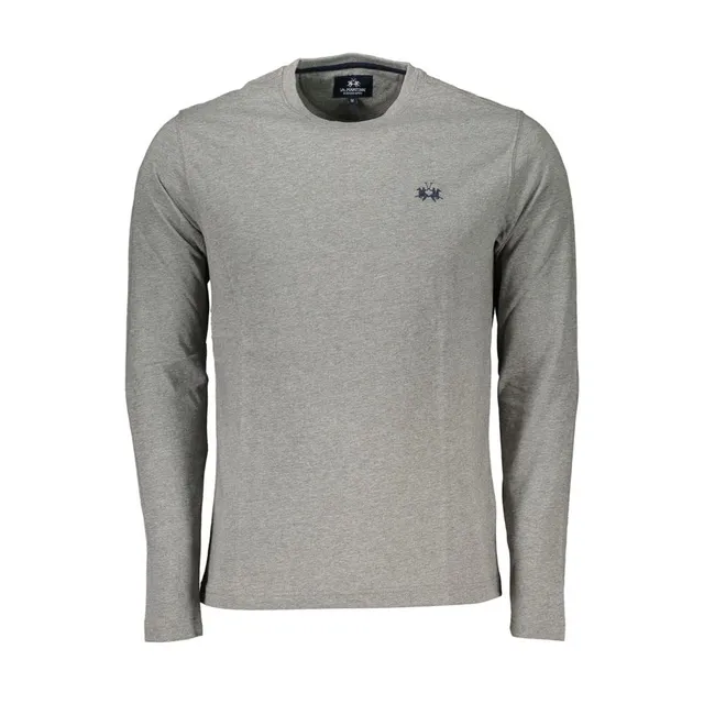 La Martina t-shirt manica lunga grigia cotone uomo