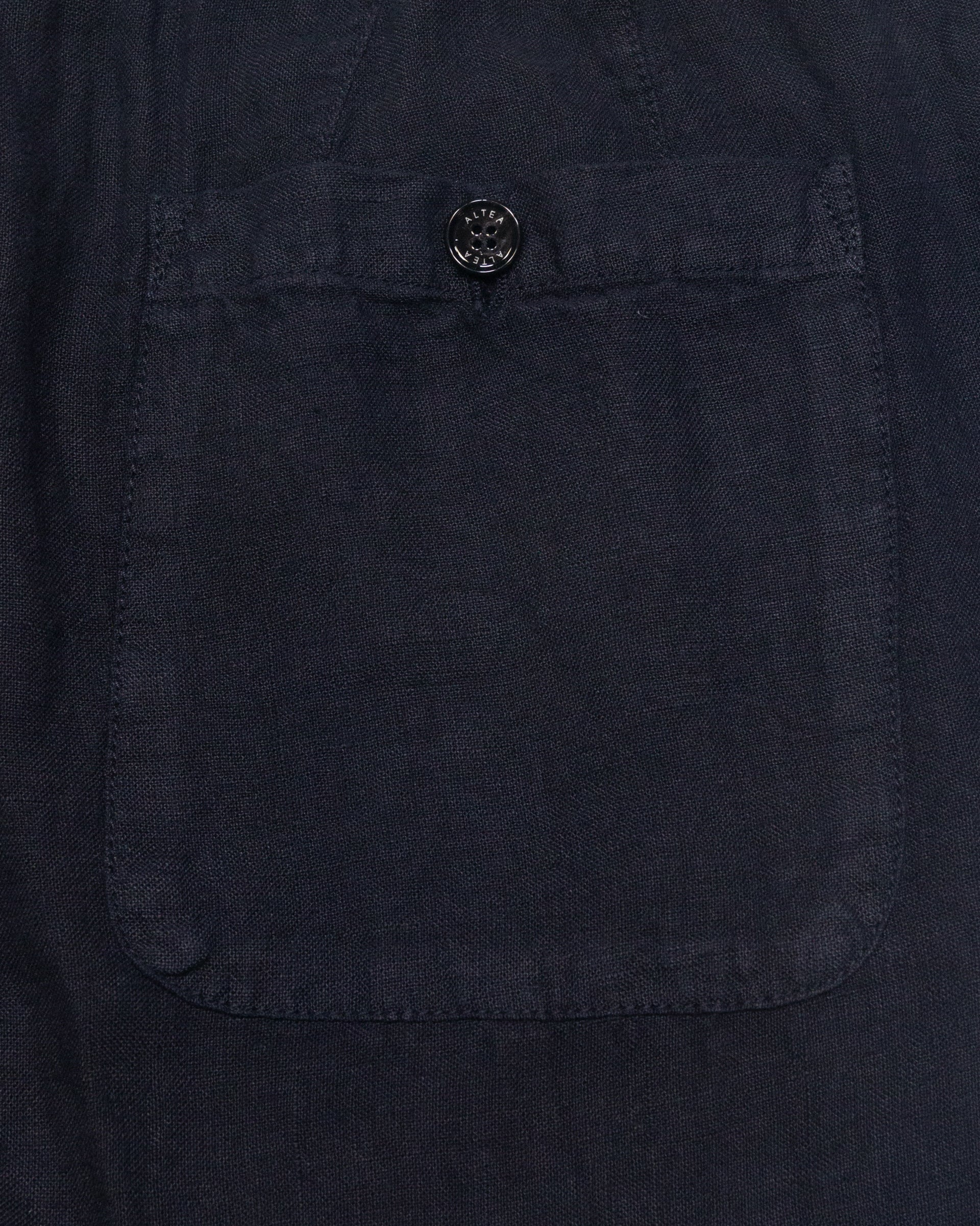 Altea Mattia pantalone lino blu coulisse ampia