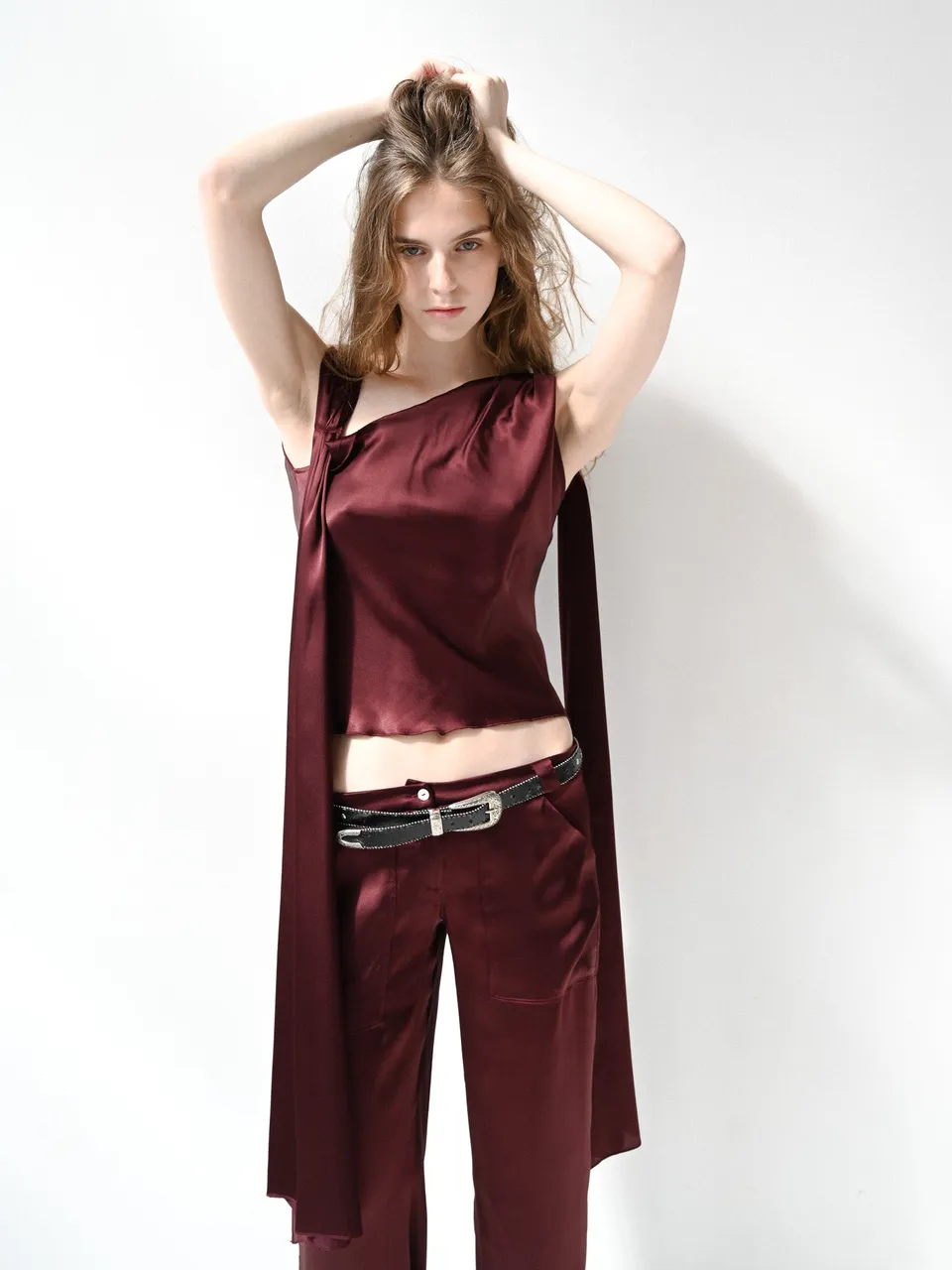Giglio Tigrato Jimena Top III top seta bordeaux