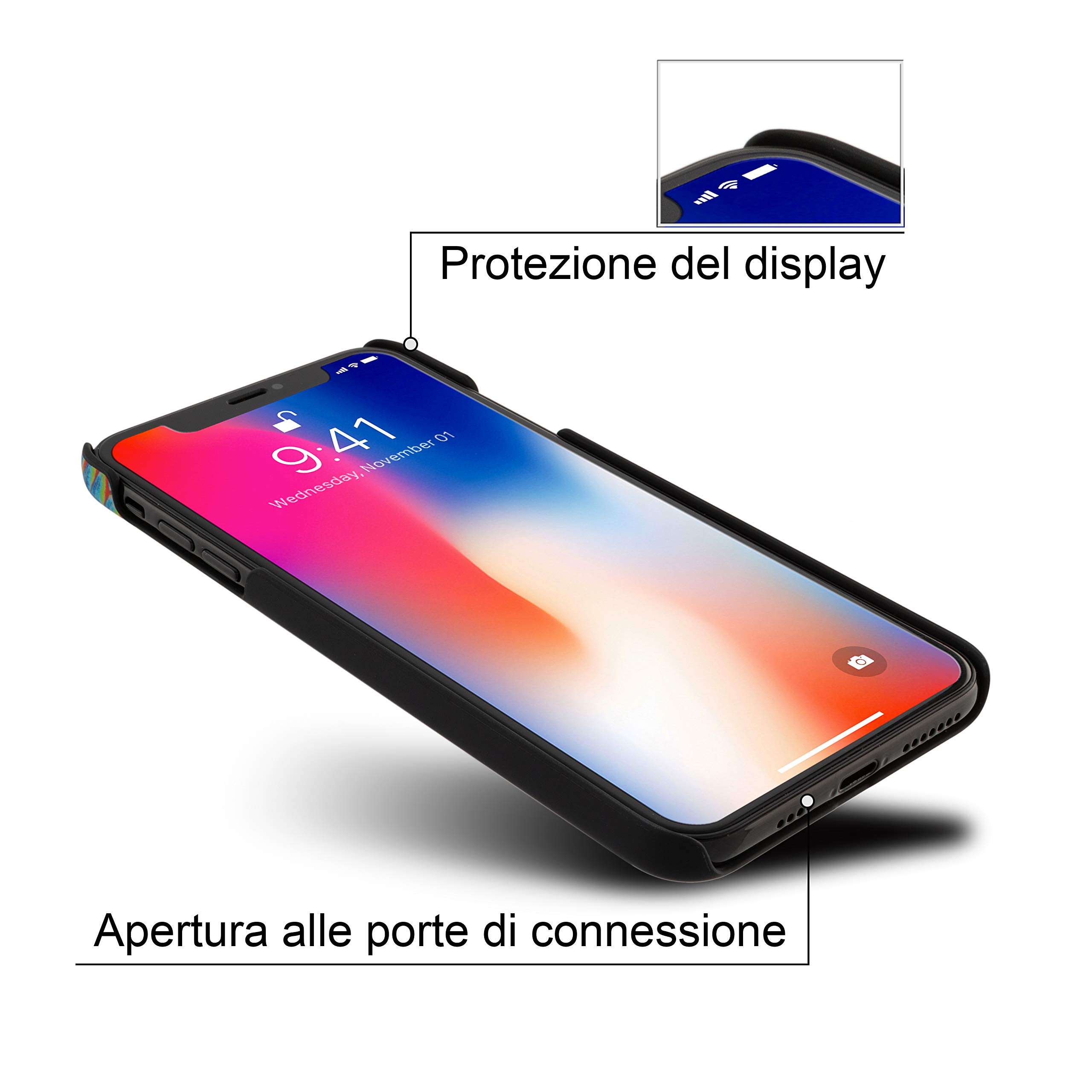Marcelo Burlon County of Milan cover iPhone X/XS + vetro 9H