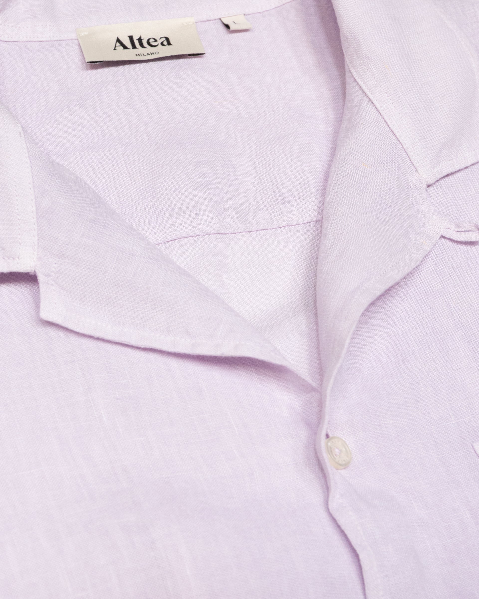 Altea Bart camicia lino viola manica corta over