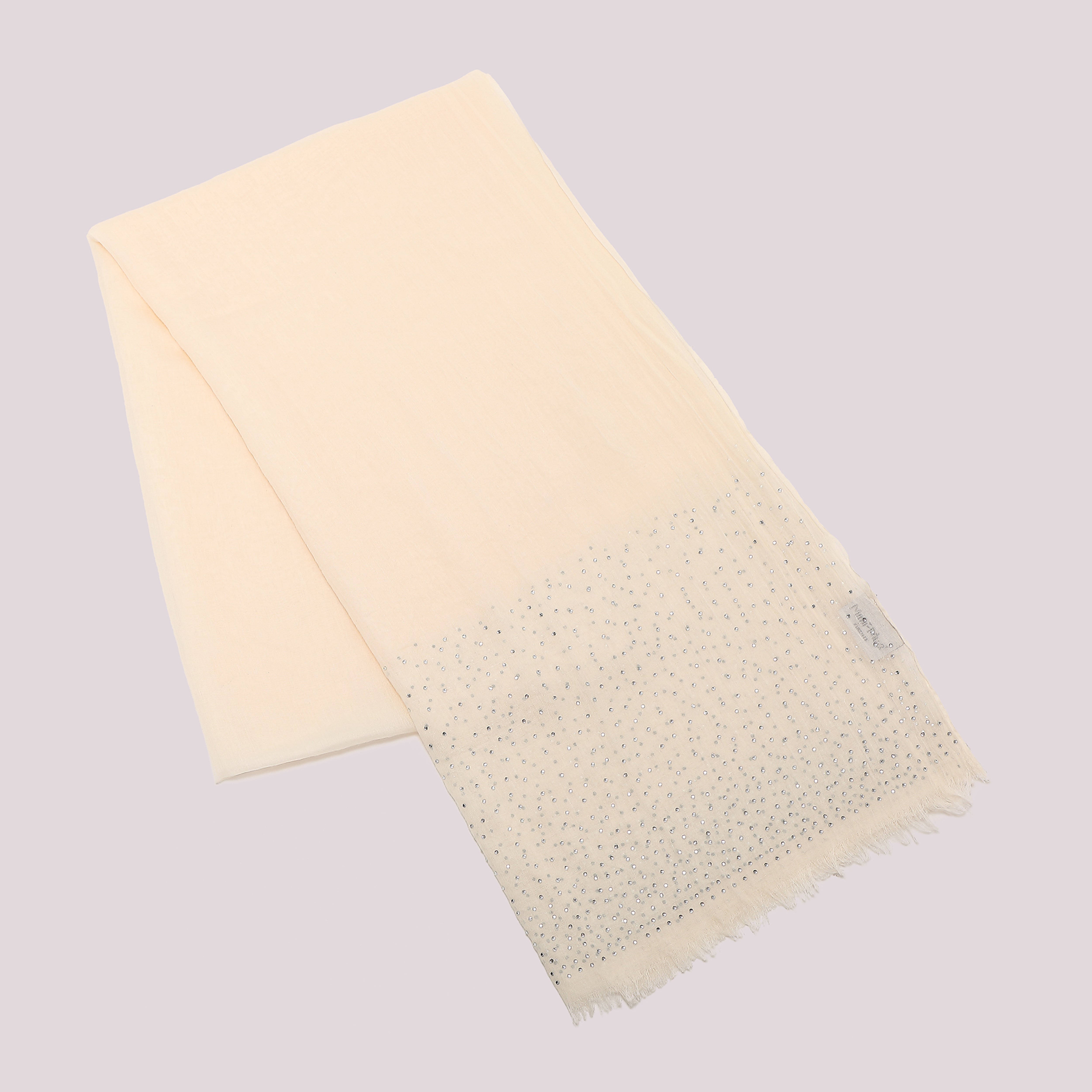 Mimi Mua Tinta Unita foulard panna con strass