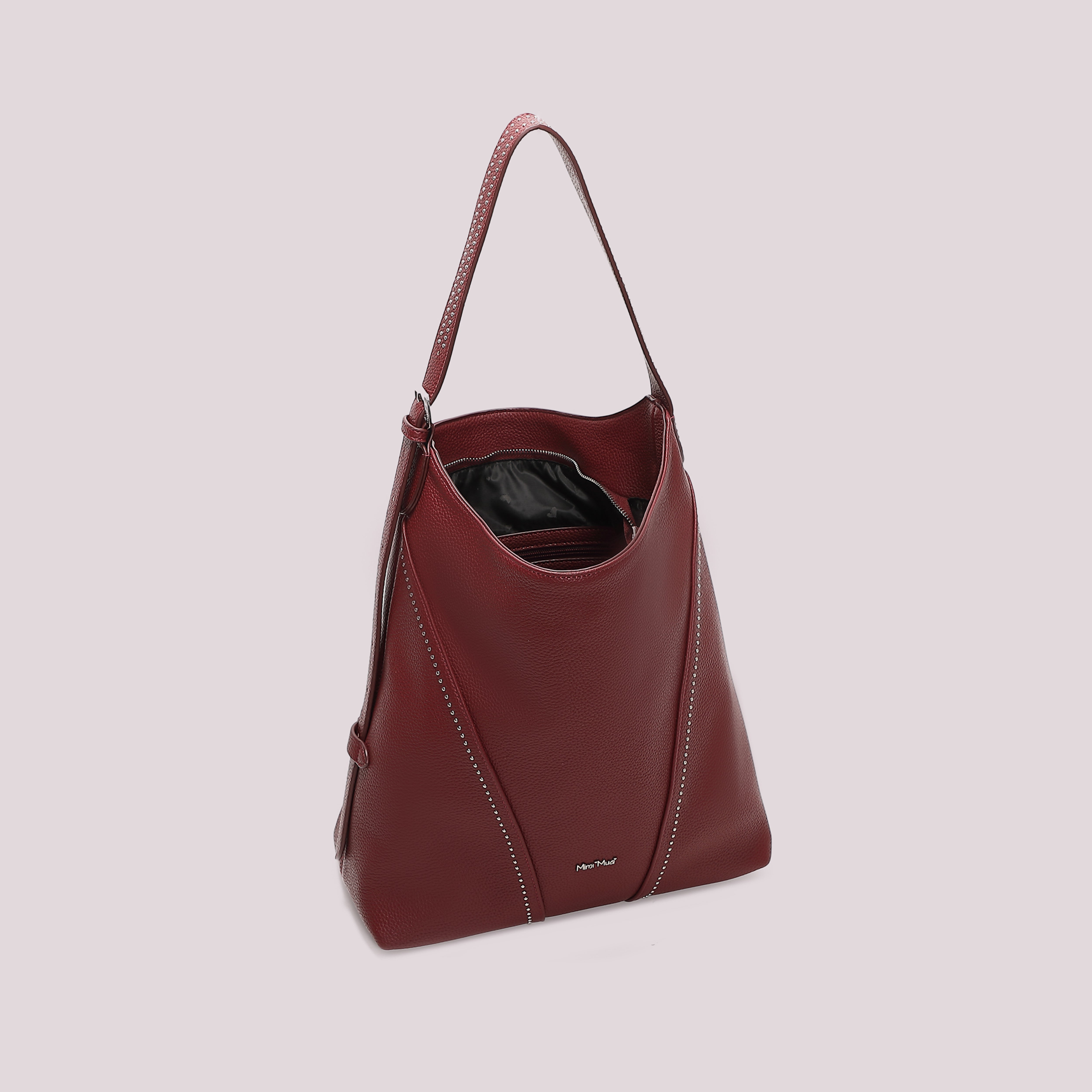 Mimi Mua Piccole Borchie borsa a sacca nero capiente
