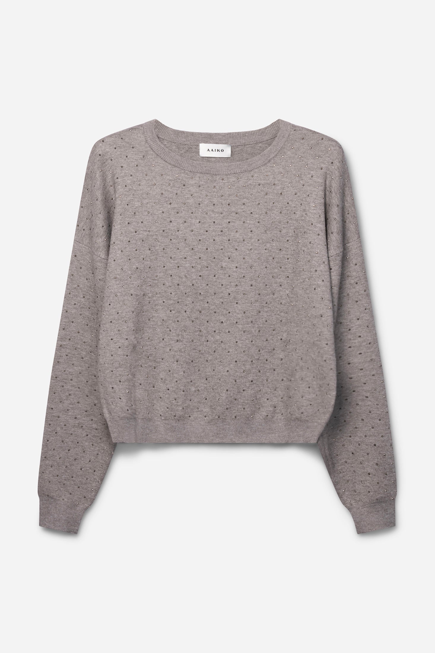 Aaiko Saren maglia grigio melange strass