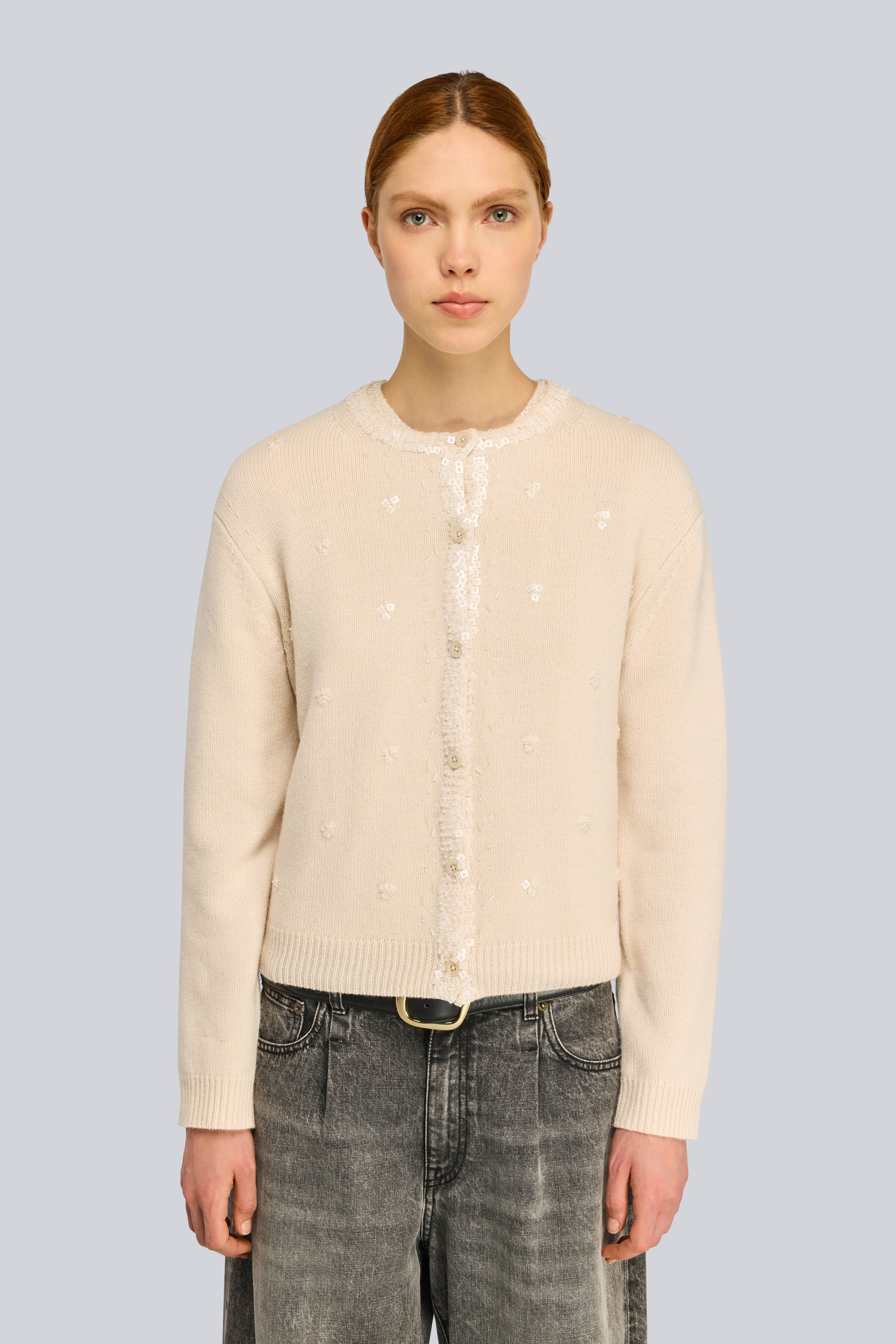Semicouture Gipsy cardigan misto cashmere ricamo