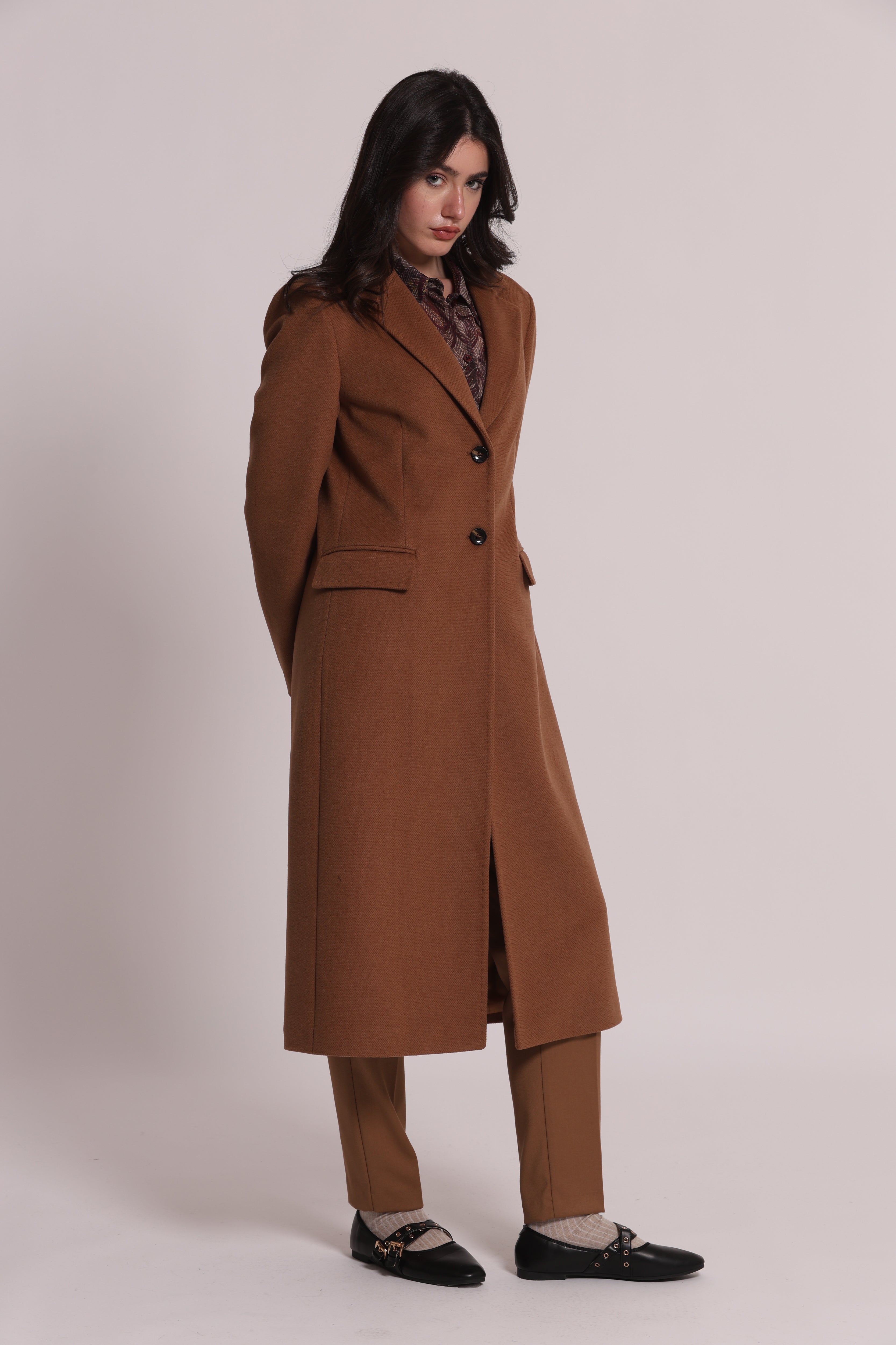 Mimi Mua Cappotto Lungo Nero Classico