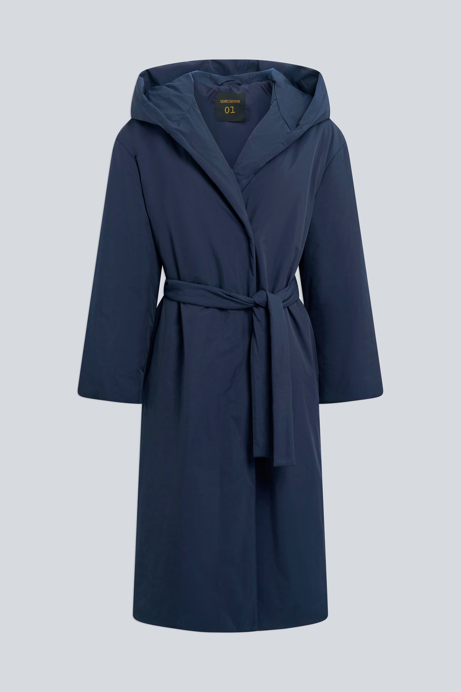 Semicouture Daria piumino lungo cappuccio blu