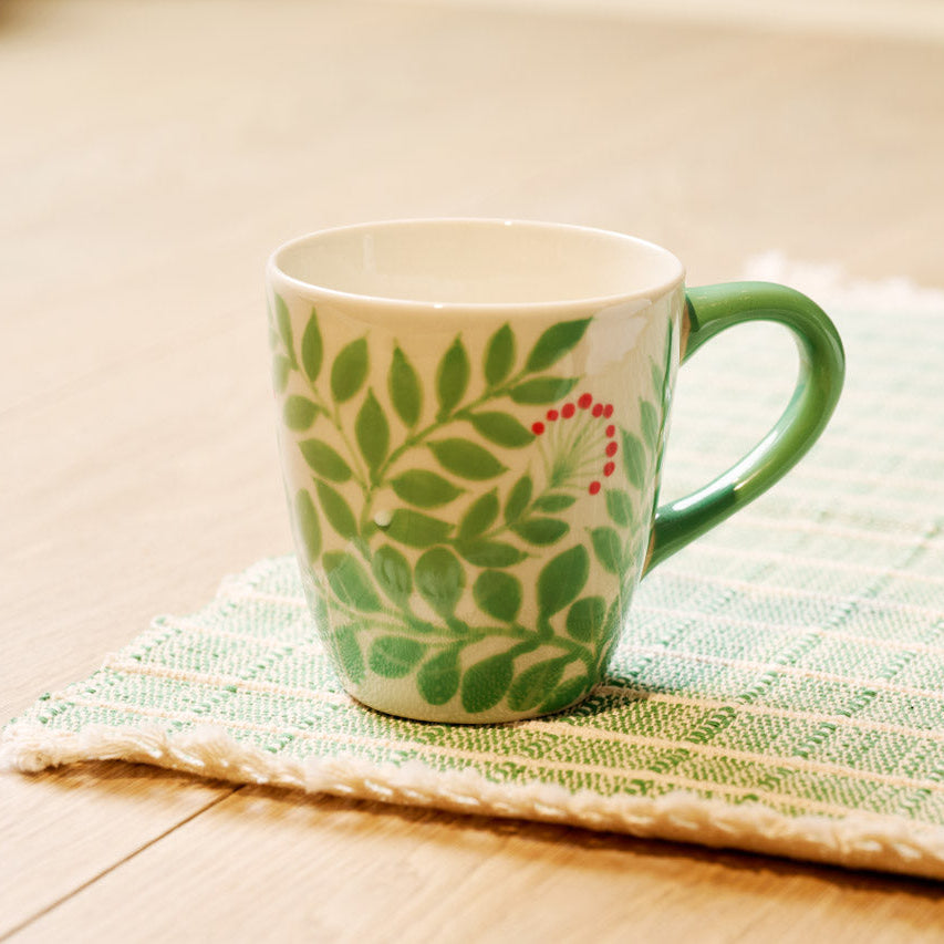 On Earth Cooperative Collection Flora mug ceramica verde 9 cm