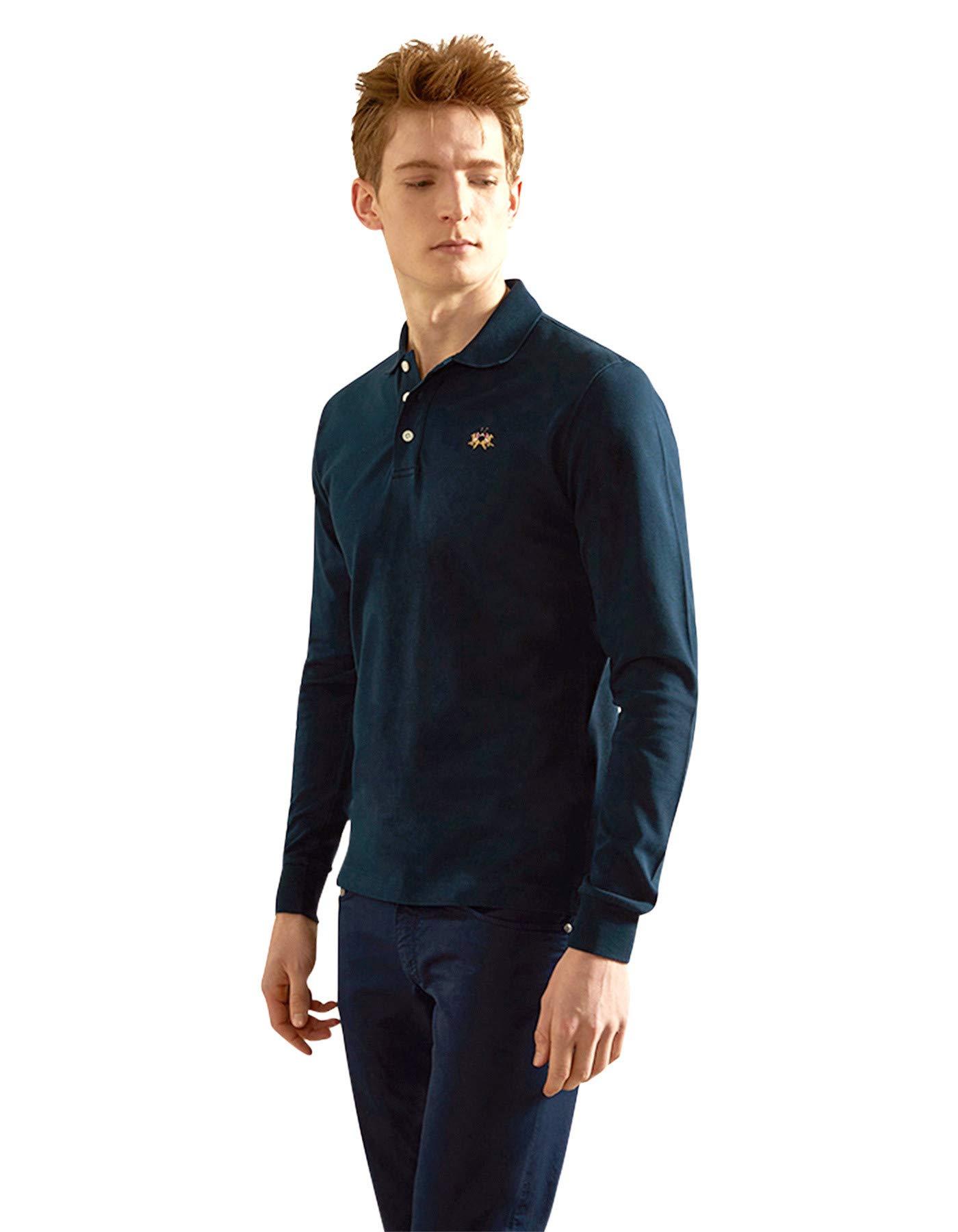 La Martina Man polo slim fit nera manica lunga L