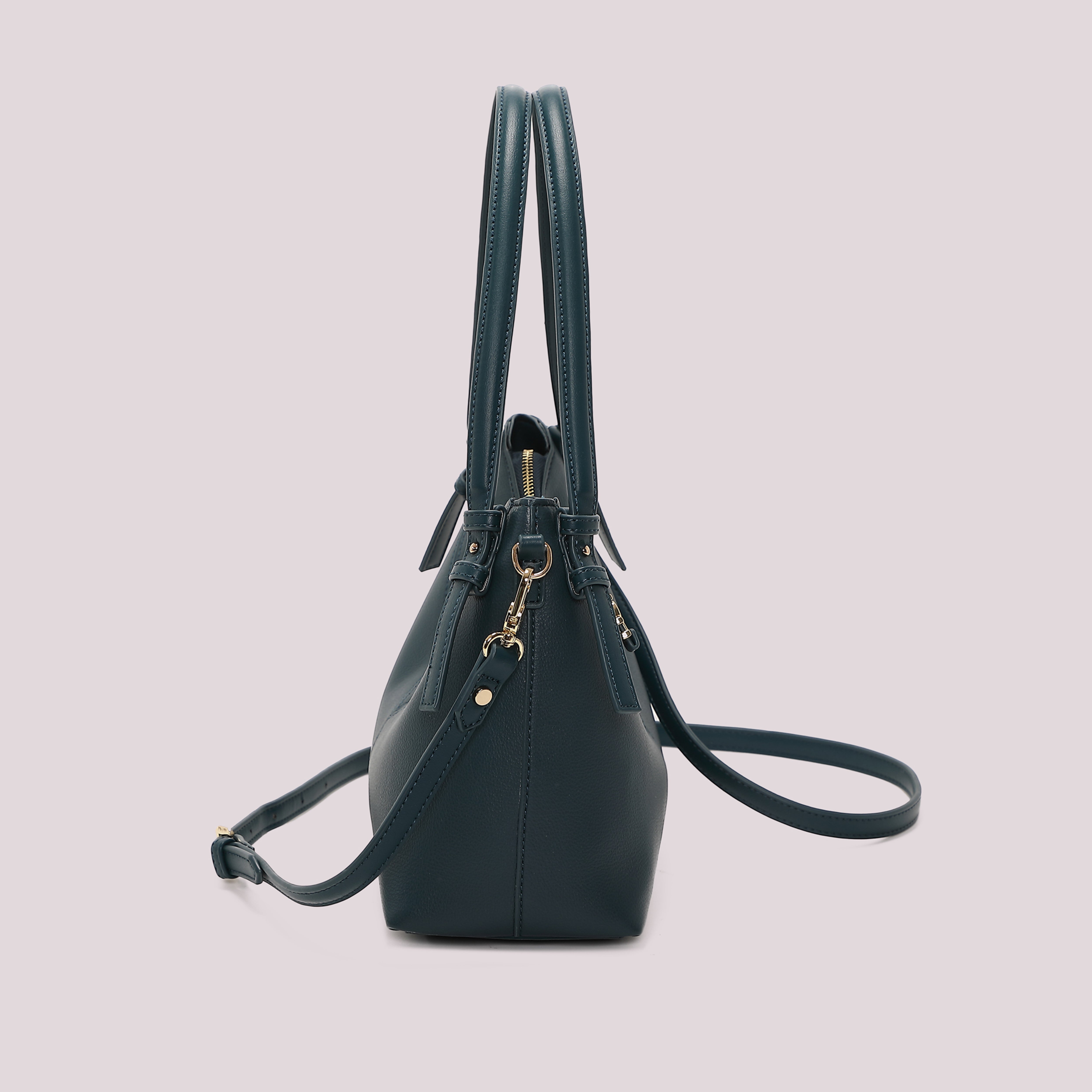 Mimi Mua borsa a spalla zip lettere nera 29 cm